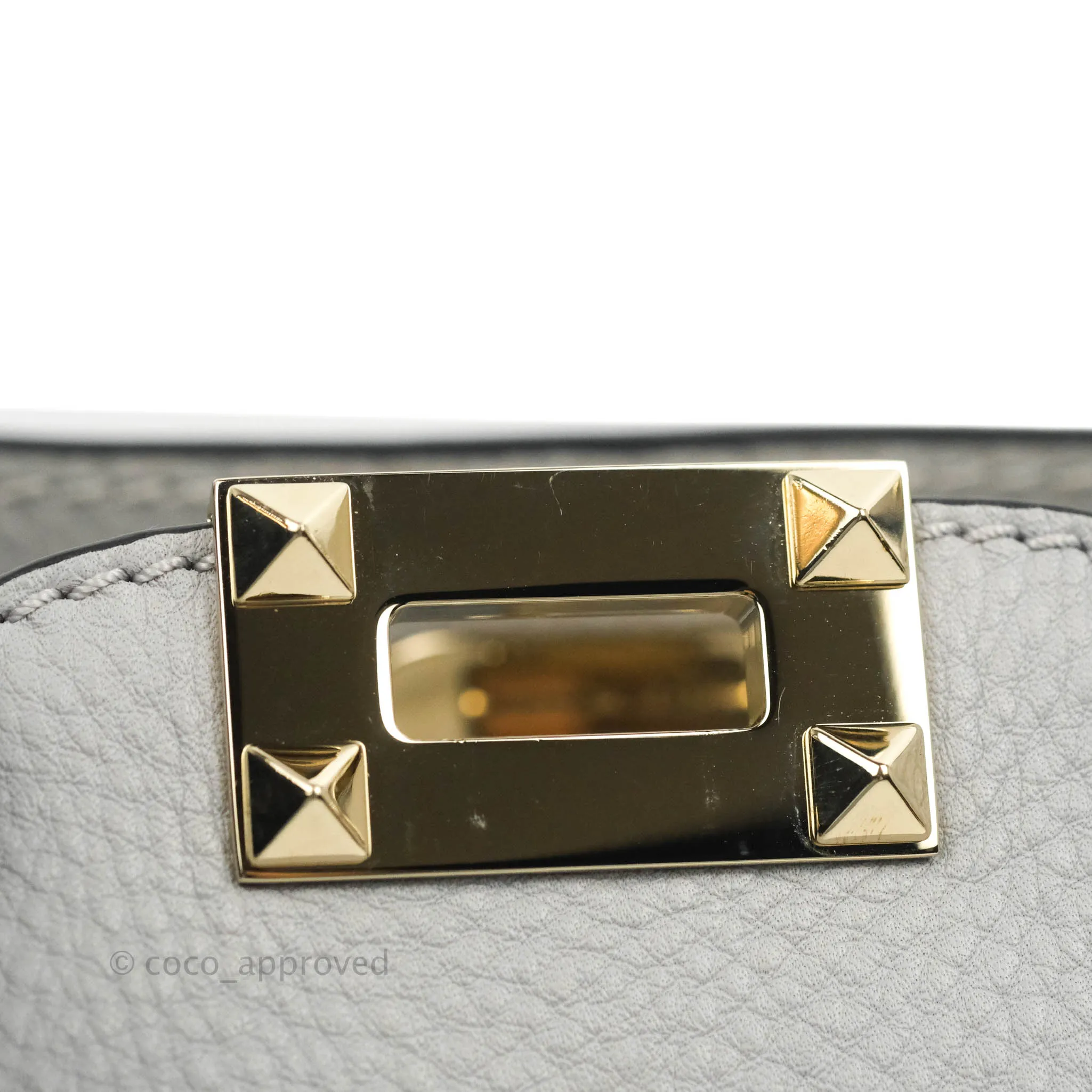 Valentino Garavani Medium Rockstud Bag Grey Grainy Calfskin