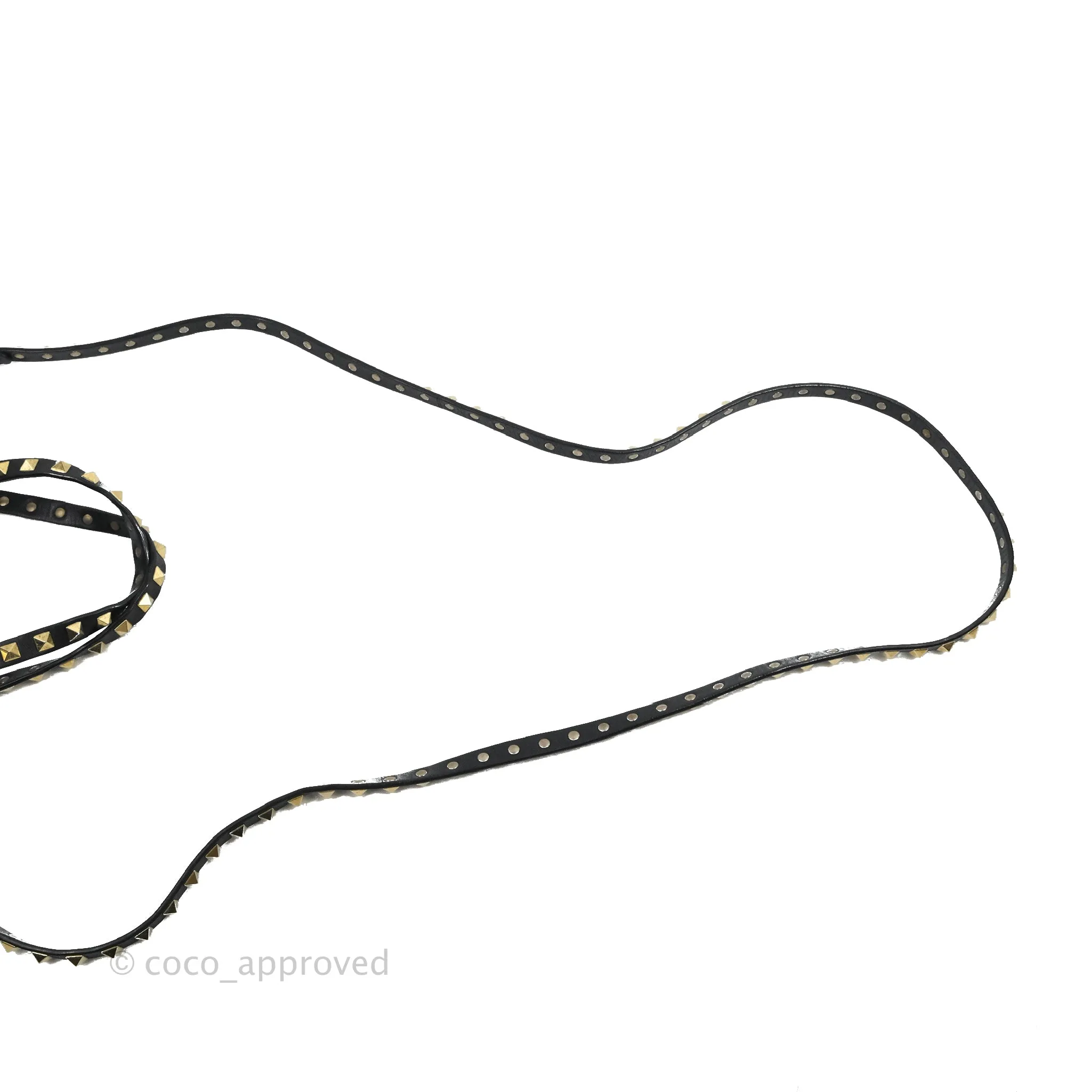 Valentino Garavani Mini Trapeze Rockstud Black Grained Calfskin Gold Hardware