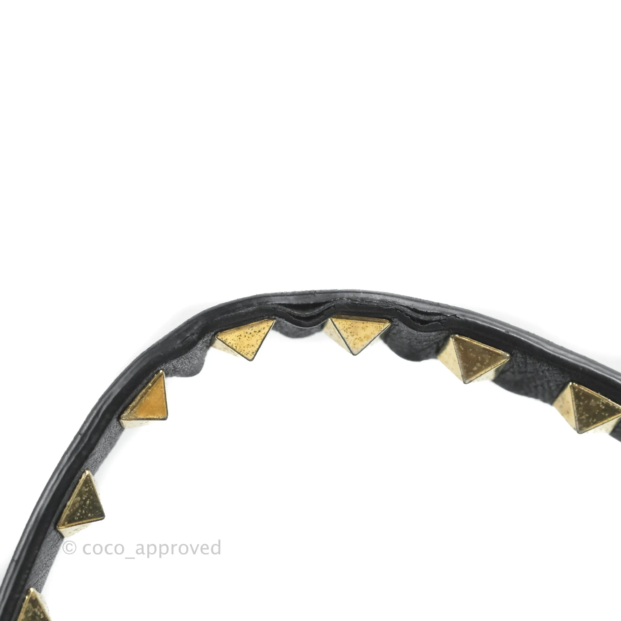 Valentino Garavani Mini Trapeze Rockstud Black Grained Calfskin Gold Hardware