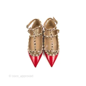 Valentino Garavani Rockstud Caged Flats In Red Size 35