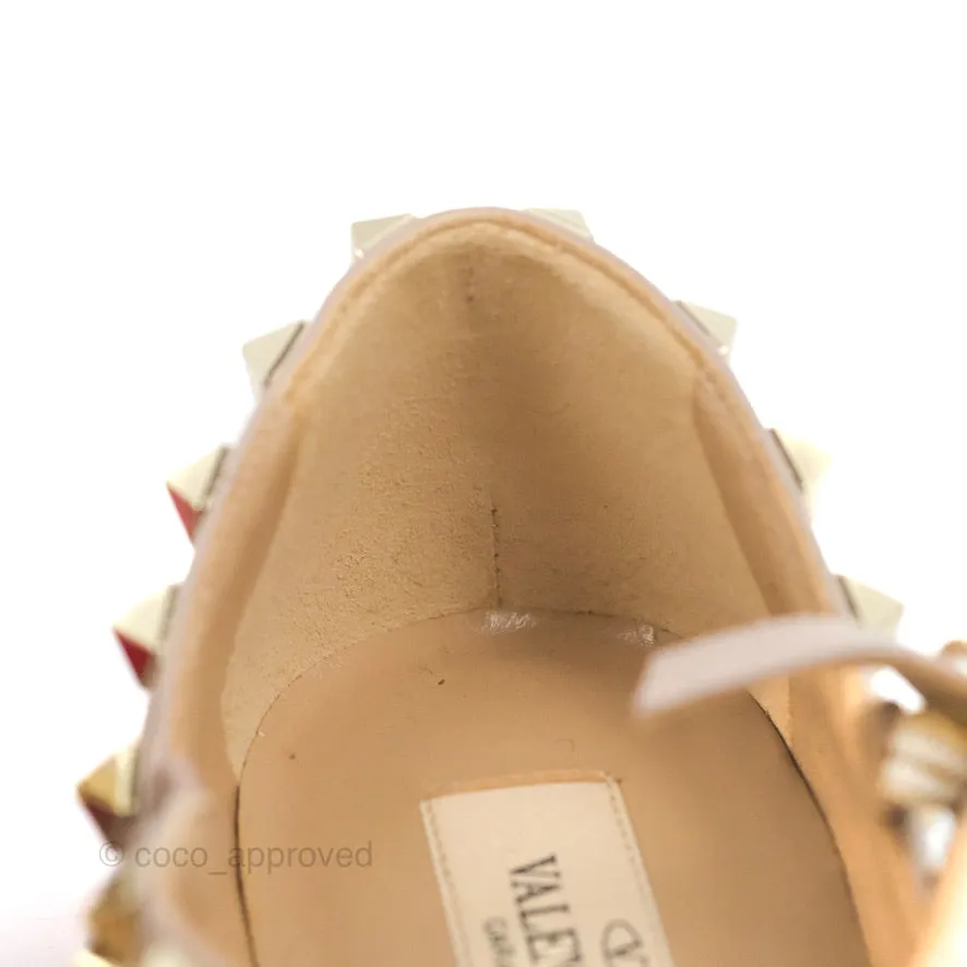 Valentino Garavani Rockstud Caged Flats In Red Size 35