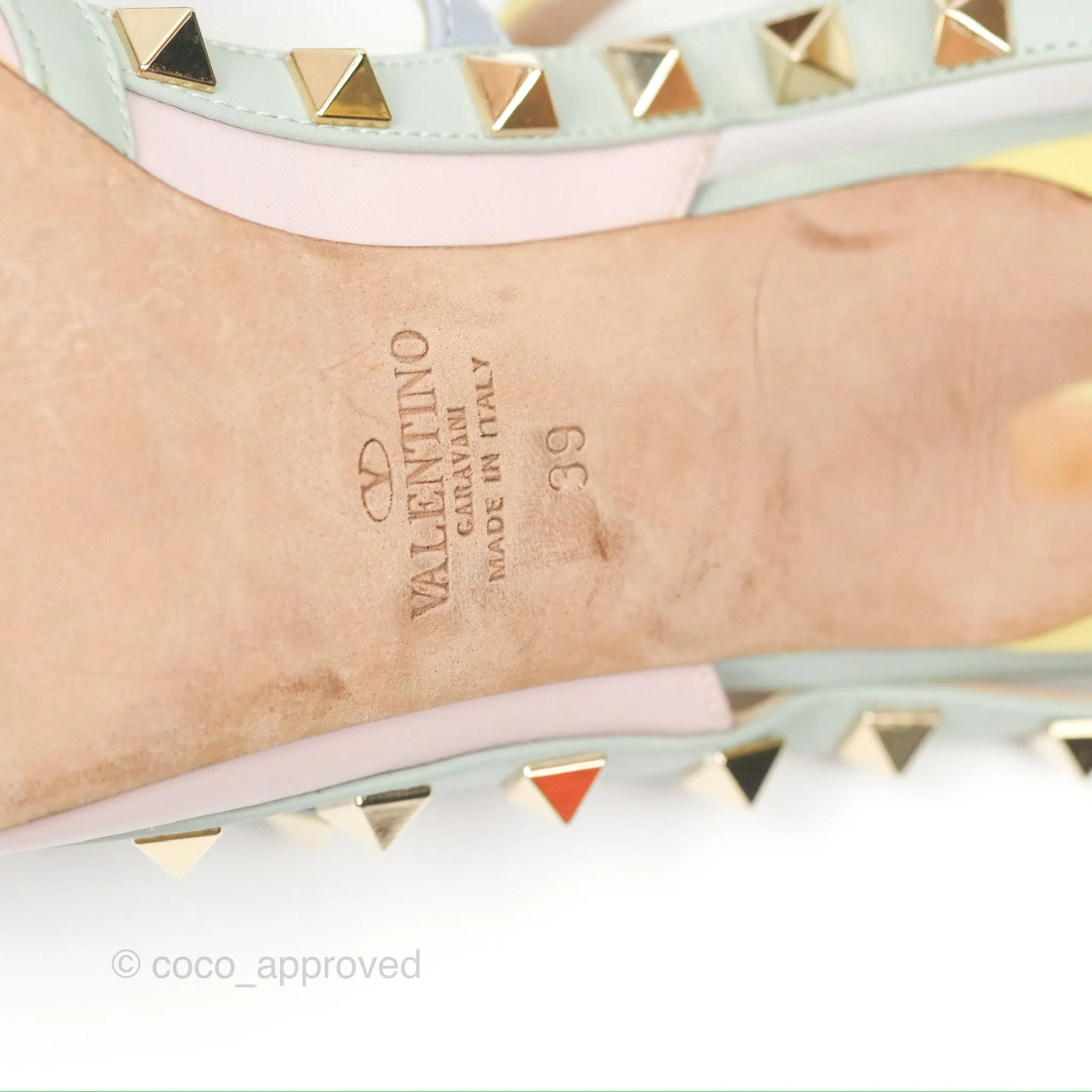 Valentino Garavani Rockstud Leather Slingback Pumps in Watercolor Size 39