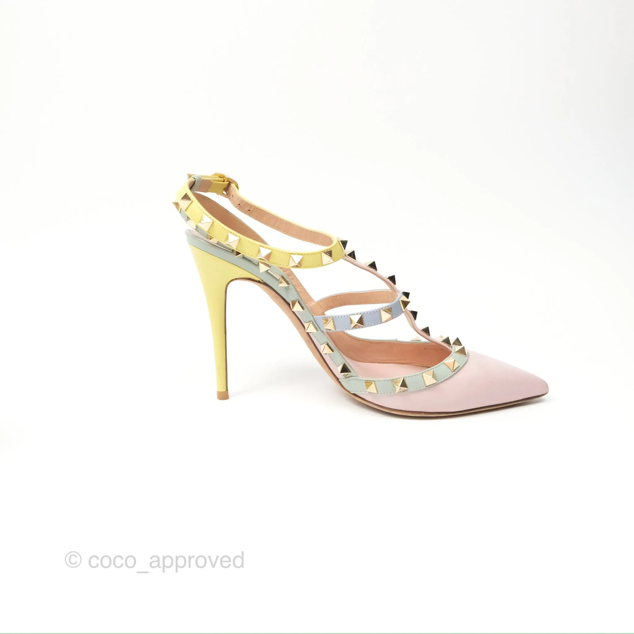 Valentino Garavani Rockstud Leather Slingback Pumps in Watercolor Size 39