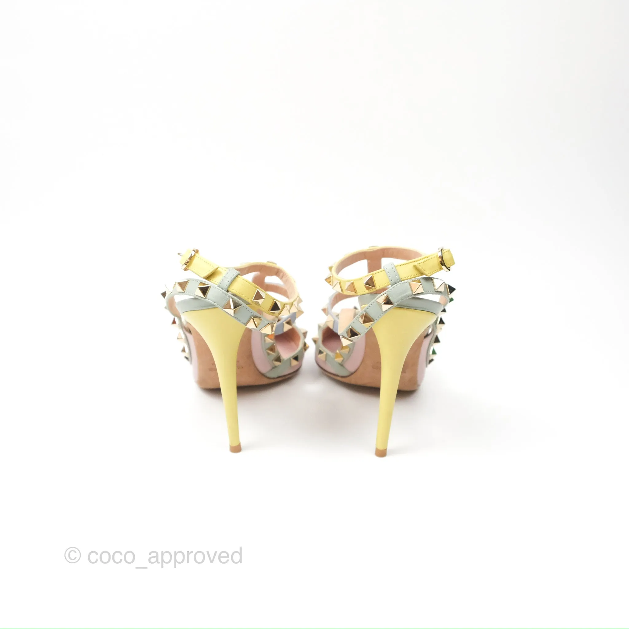 Valentino Garavani Rockstud Leather Slingback Pumps in Watercolor Size 39