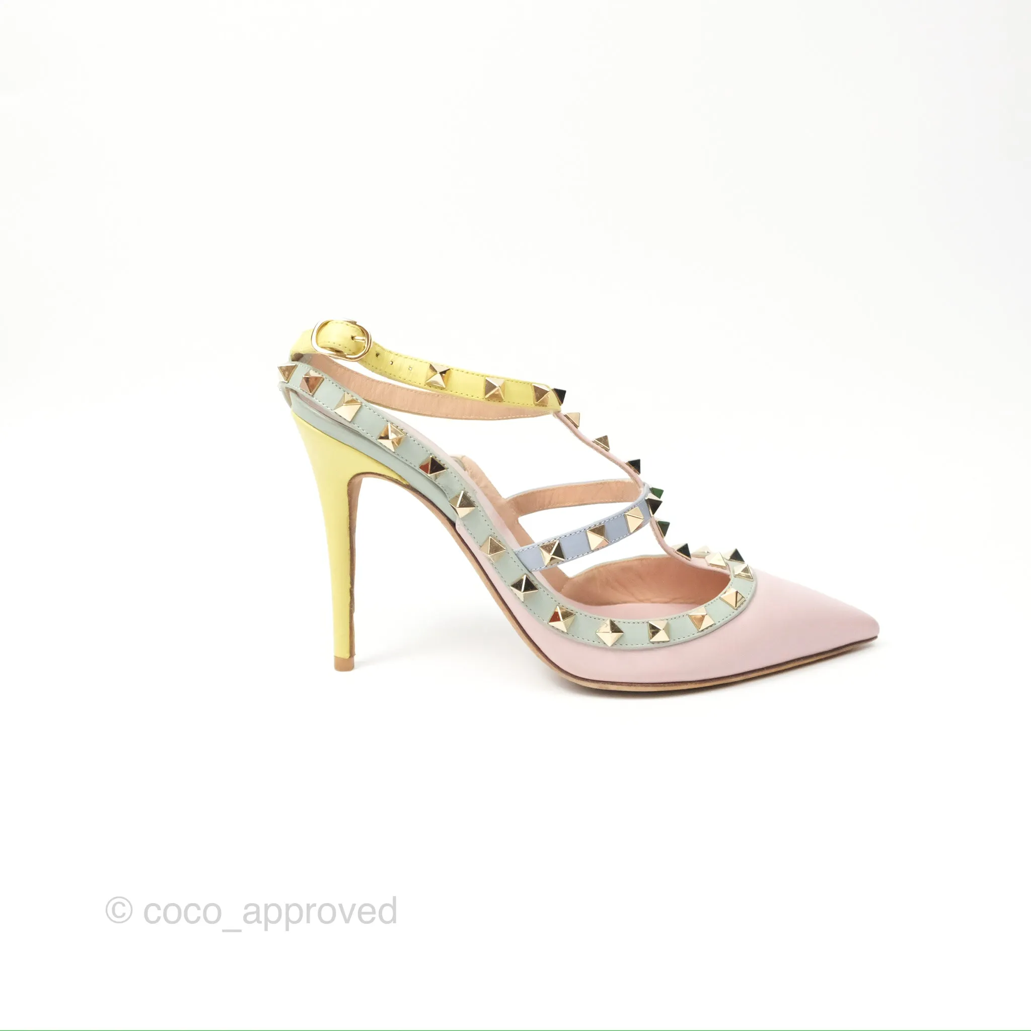 Valentino Garavani Rockstud Leather Slingback Pumps in Watercolor Size 39