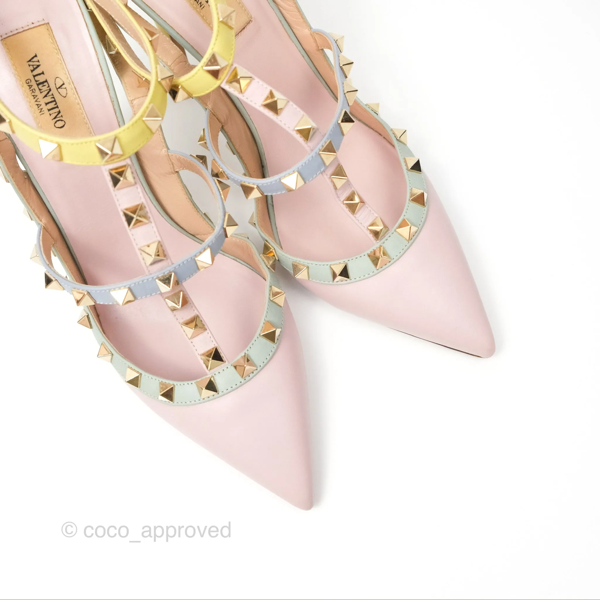 Valentino Garavani Rockstud Leather Slingback Pumps in Watercolor Size 39