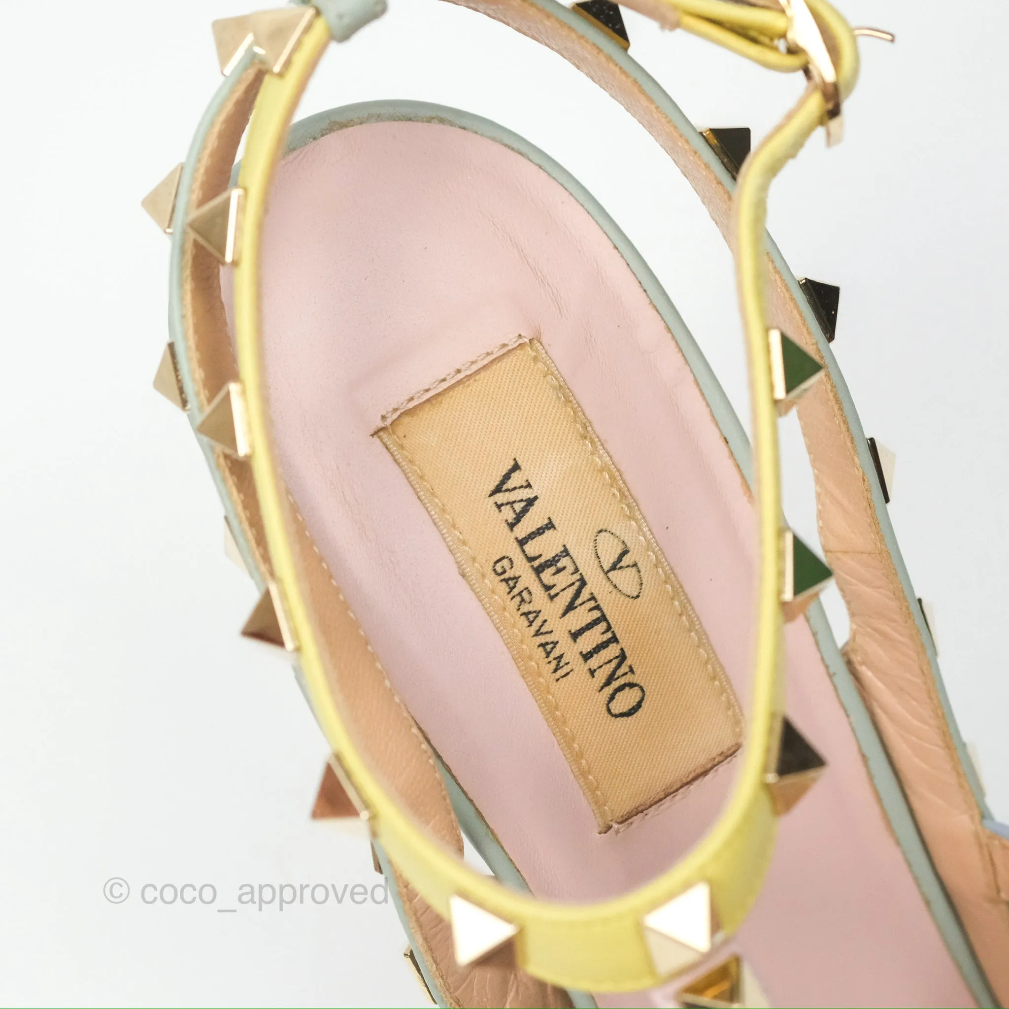 Valentino Garavani Rockstud Leather Slingback Pumps in Watercolor Size 39