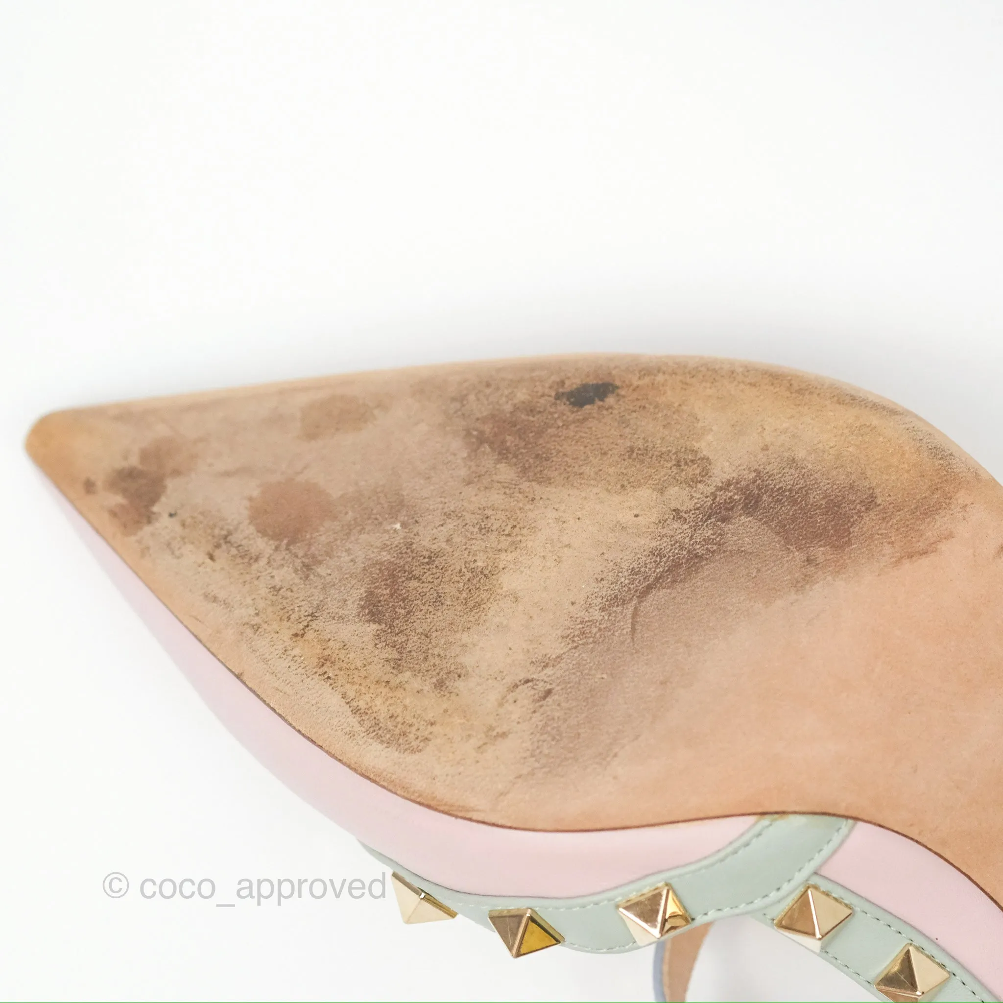 Valentino Garavani Rockstud Leather Slingback Pumps in Watercolor Size 39