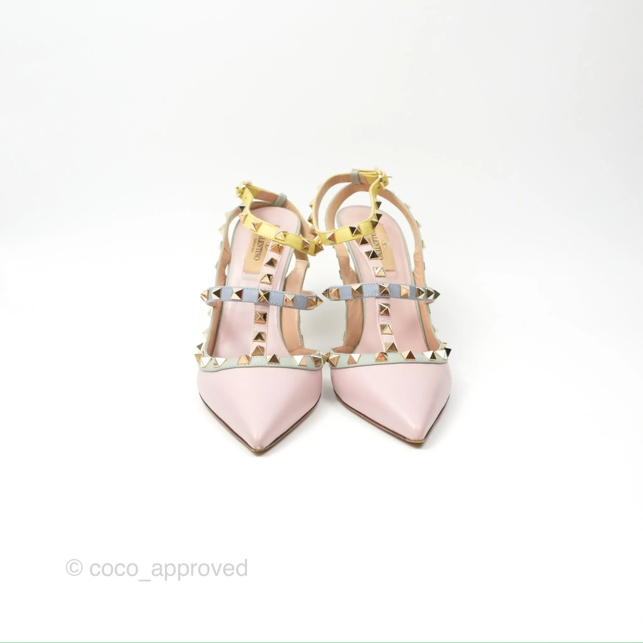 Valentino Garavani Rockstud Leather Slingback Pumps in Watercolor Size 39