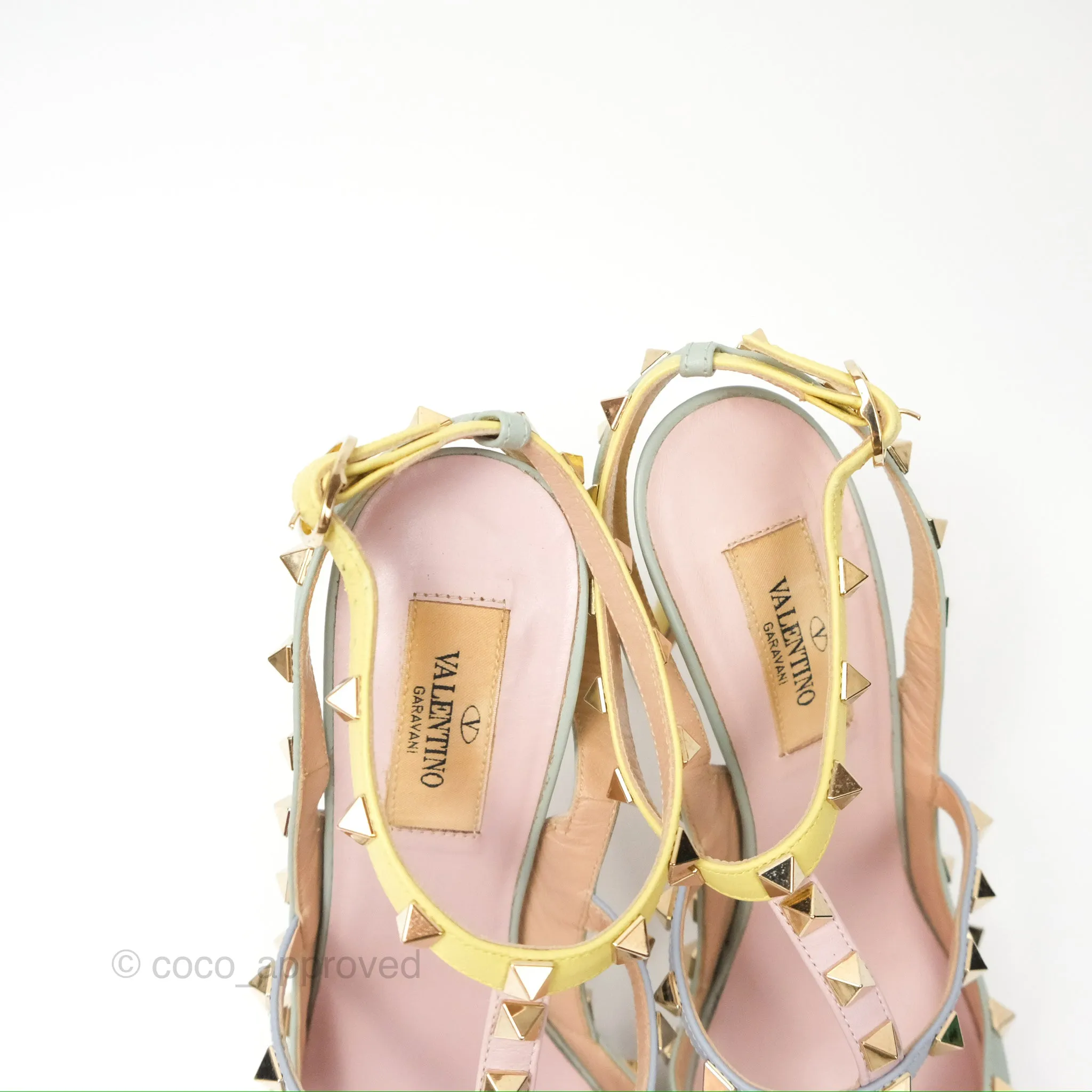 Valentino Garavani Rockstud Leather Slingback Pumps in Watercolor Size 39