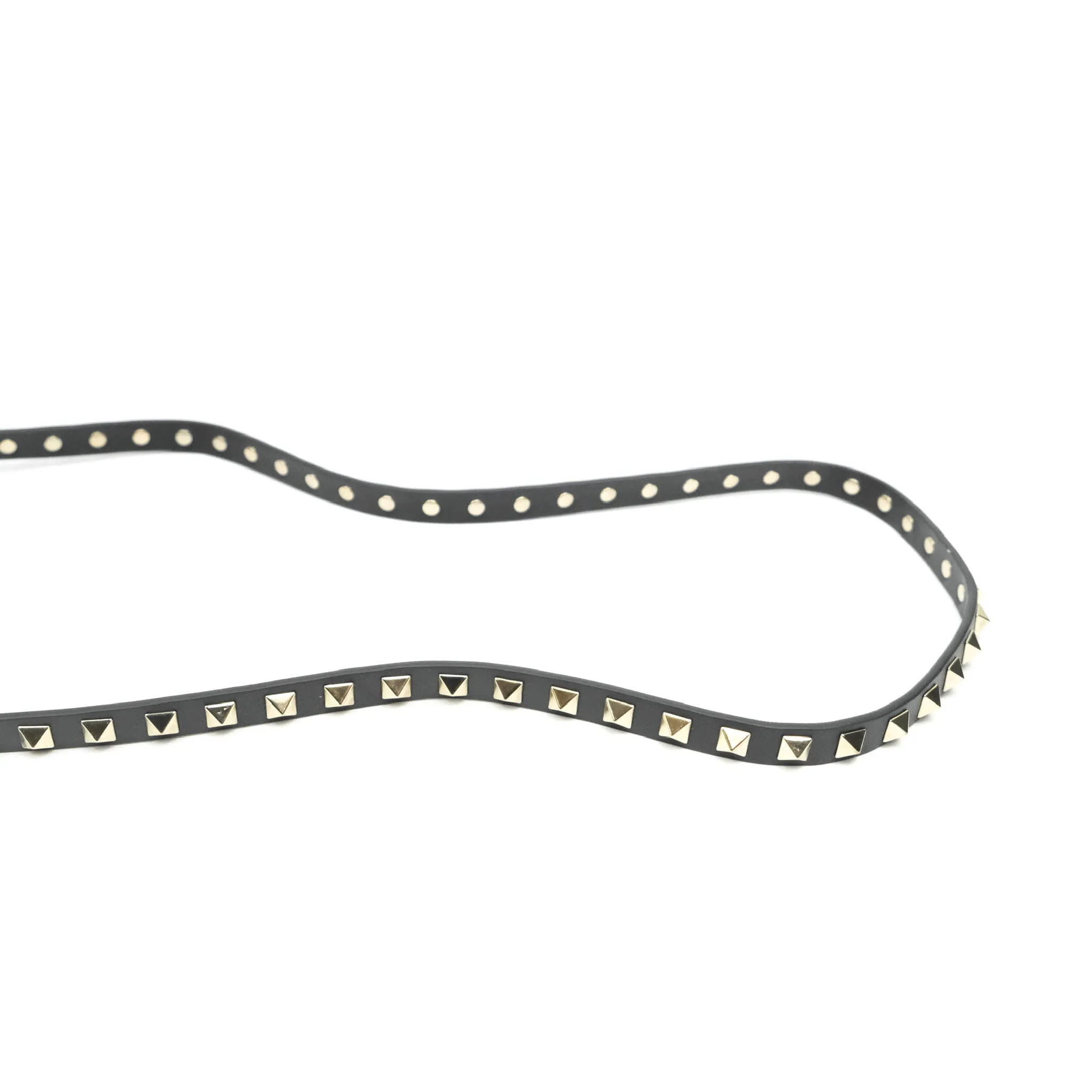 Valentino Garavani Rockstud Mini Trapeze Shoulder Bag Black Calfskin Gold Hardware