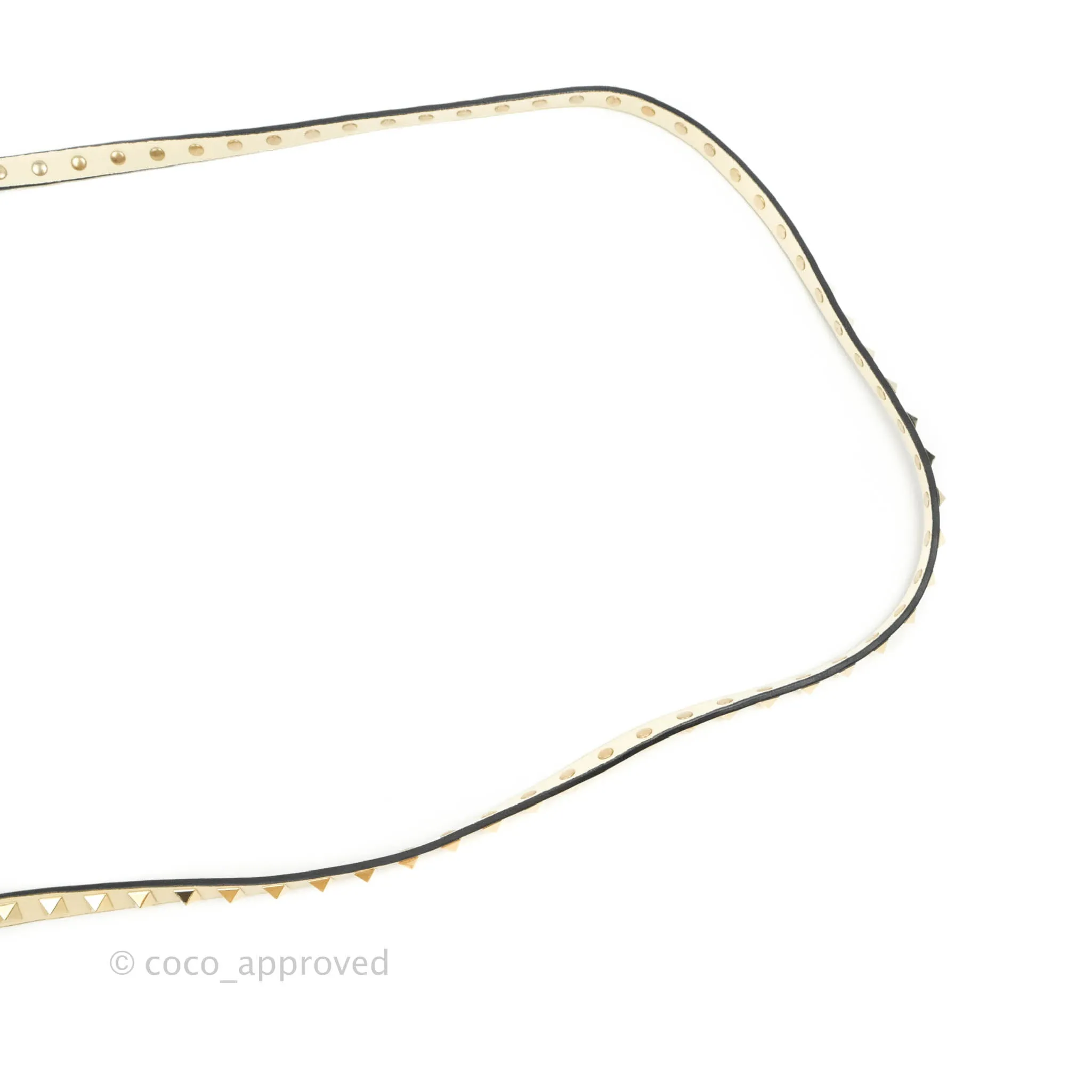 Valentino Garavani Rockstud Mini Trapeze Shoulder Bag White Calfskin Gold Hardware