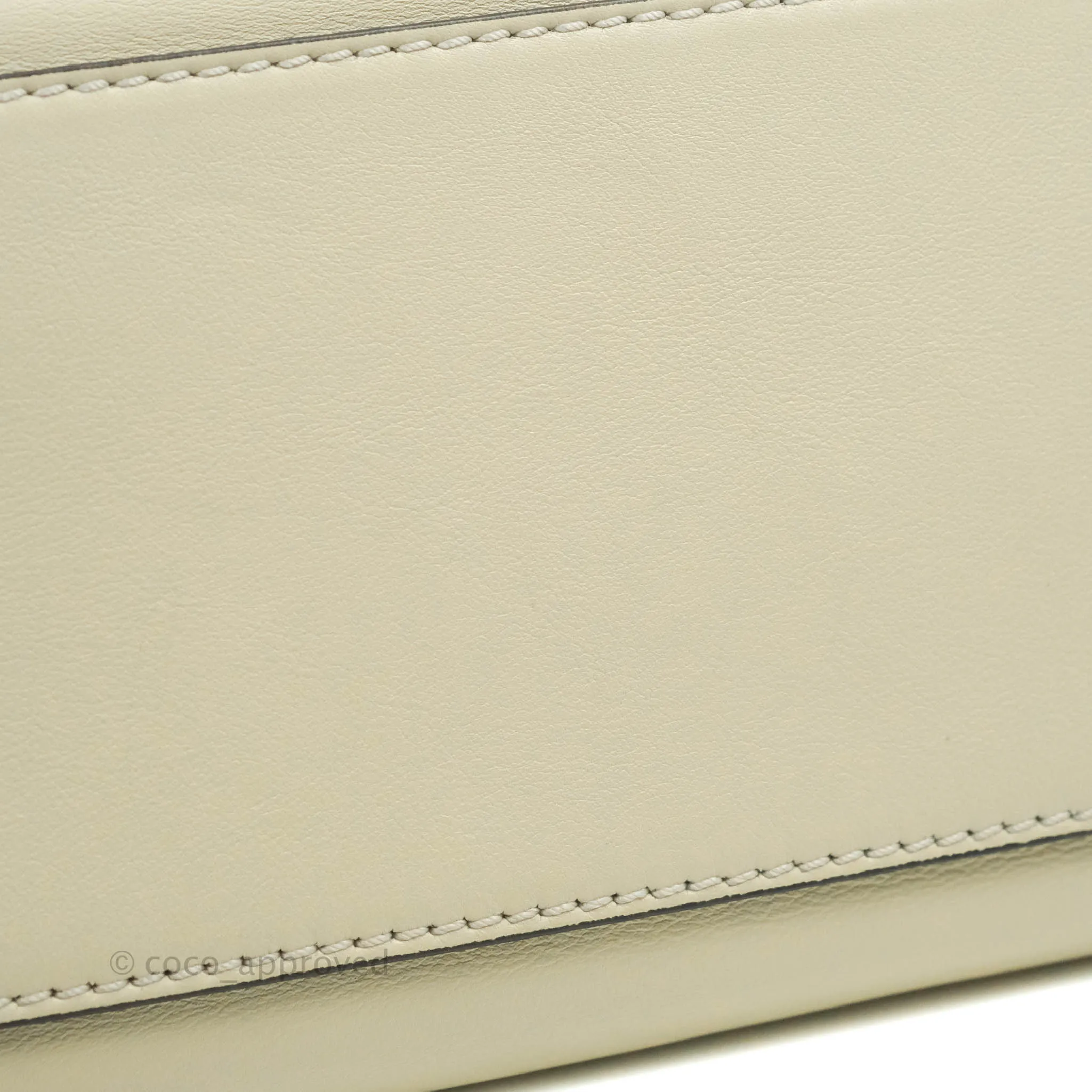 Valentino Garavani Rockstud Mini Trapeze Shoulder Bag White Calfskin Gold Hardware