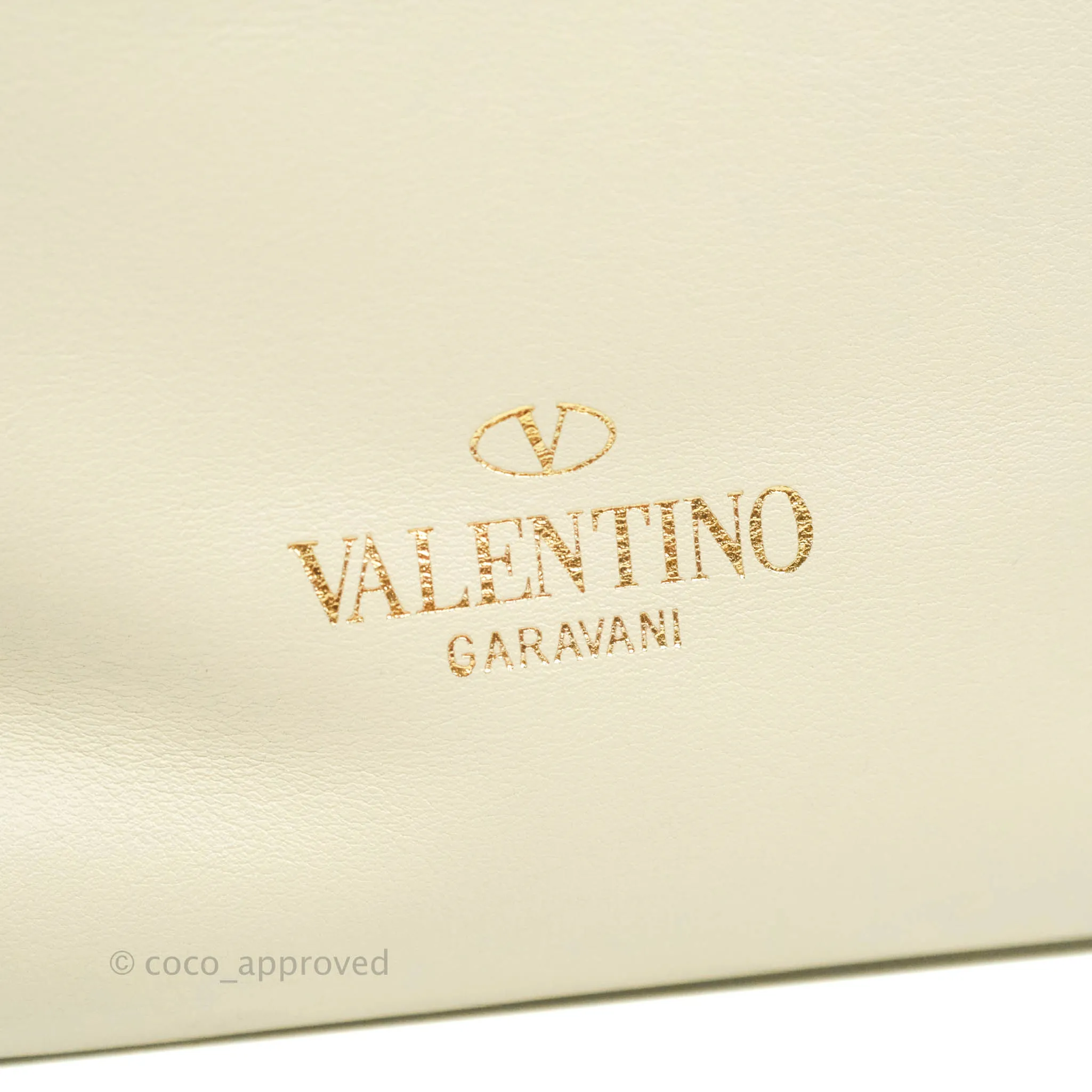 Valentino Garavani Rockstud Mini Trapeze Shoulder Bag White Calfskin Gold Hardware