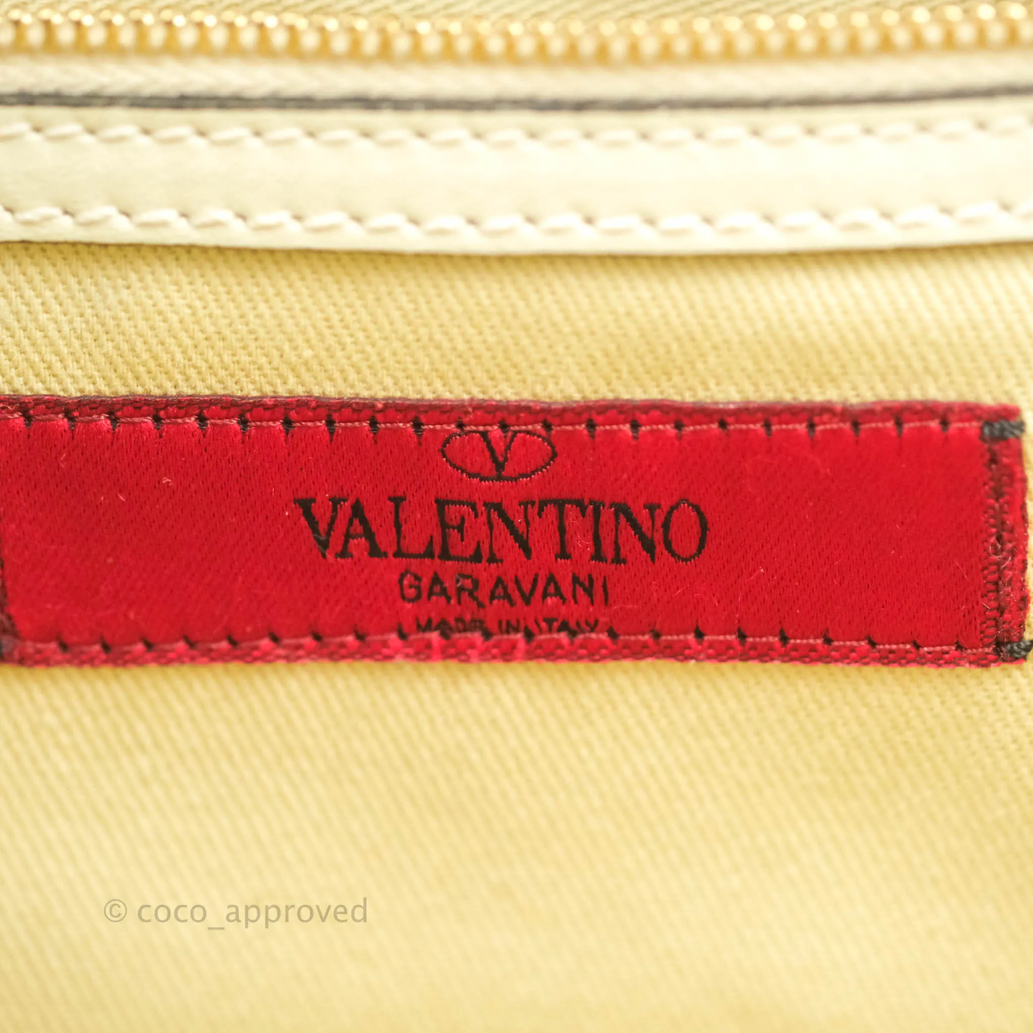 Valentino Garavani Rockstud Mini Trapeze Shoulder Bag White Calfskin Gold Hardware