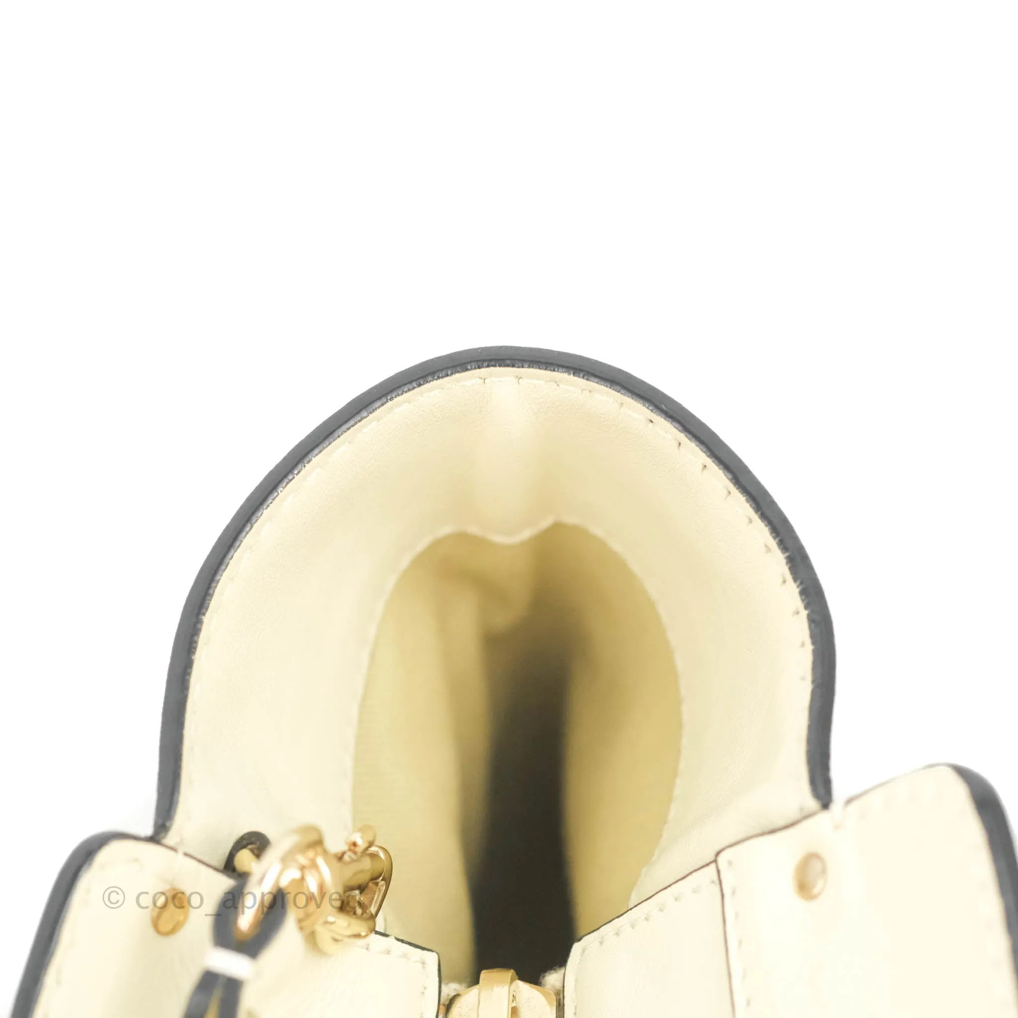 Valentino Garavani Rockstud Mini Trapeze Shoulder Bag White Calfskin Gold Hardware