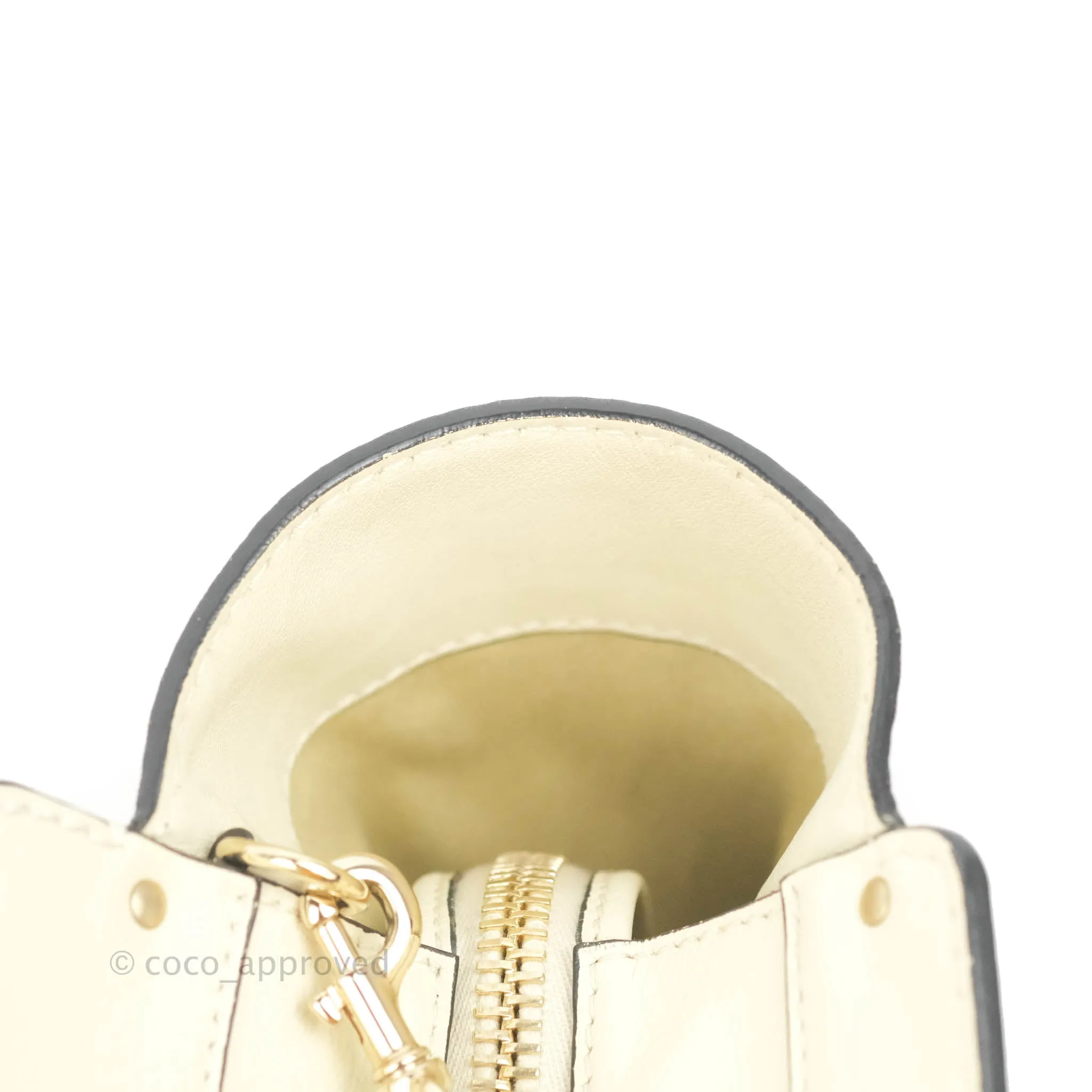 Valentino Garavani Rockstud Mini Trapeze Shoulder Bag White Calfskin Gold Hardware