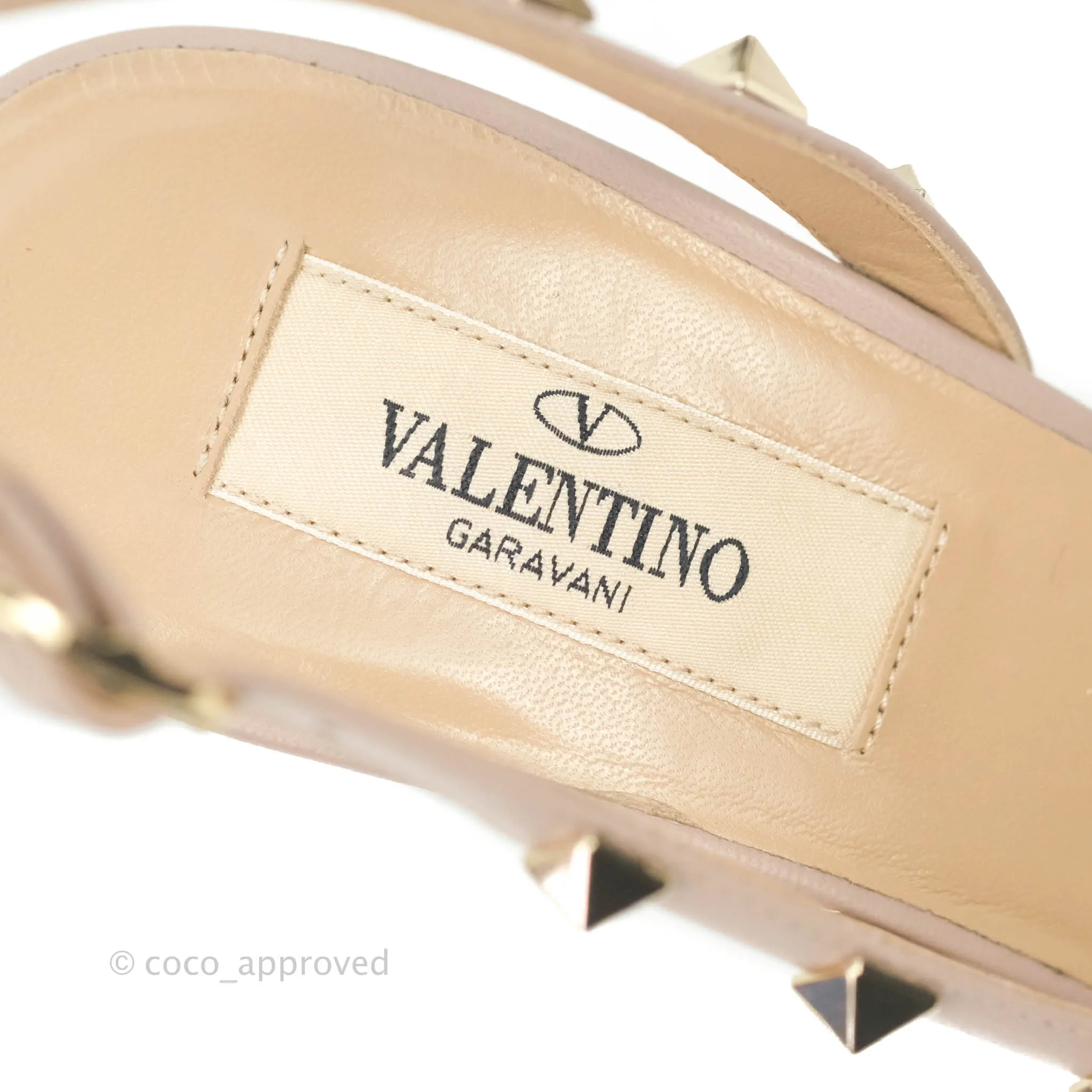 Valentino Garavani Rockstud Pumps Black Beige Size 36.5