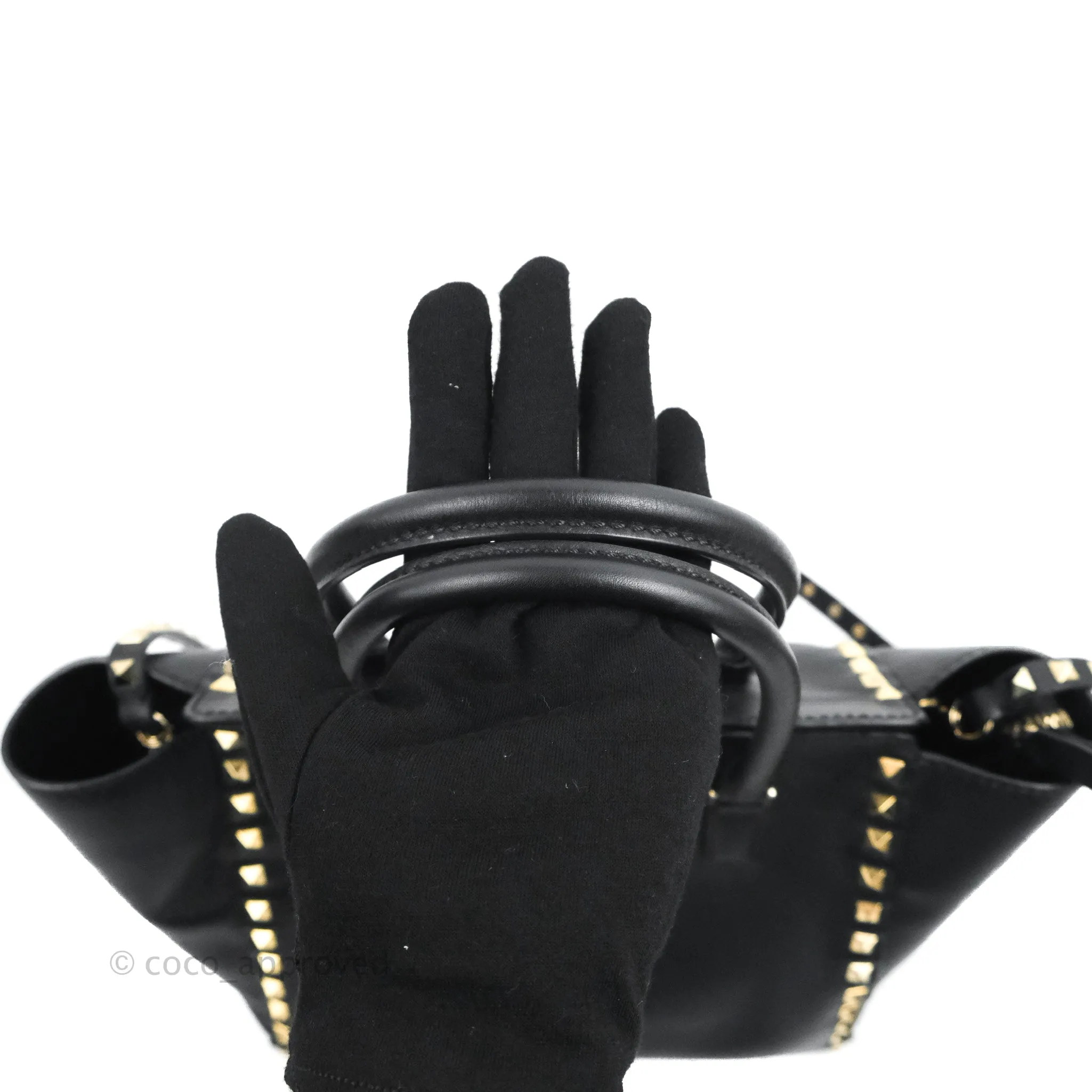 Valentino Garavani Small Rockstud Bag Black Calfskin