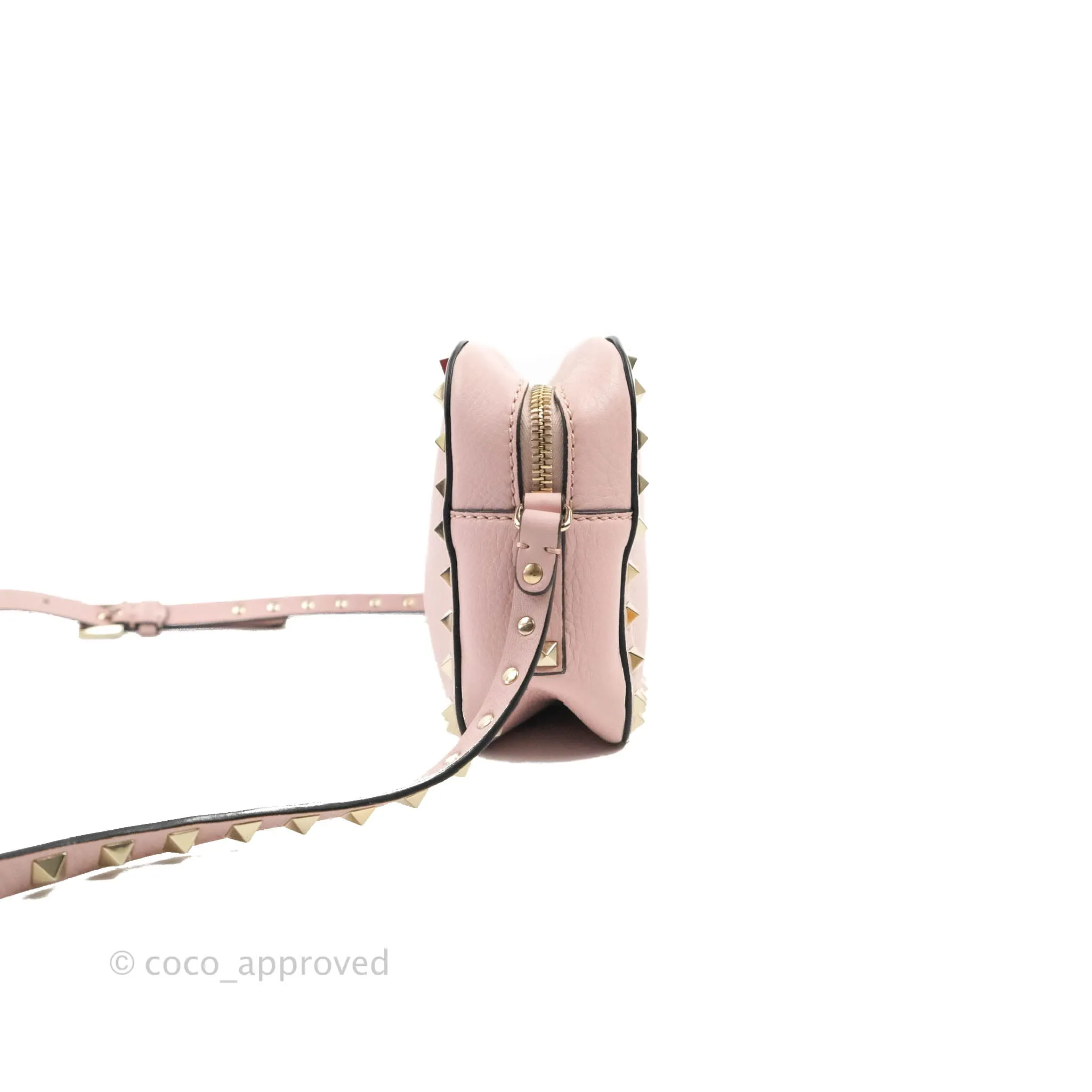 Valentino Garavani Small Rockstud Crossbody Bag Poudre Grainy Calfskin