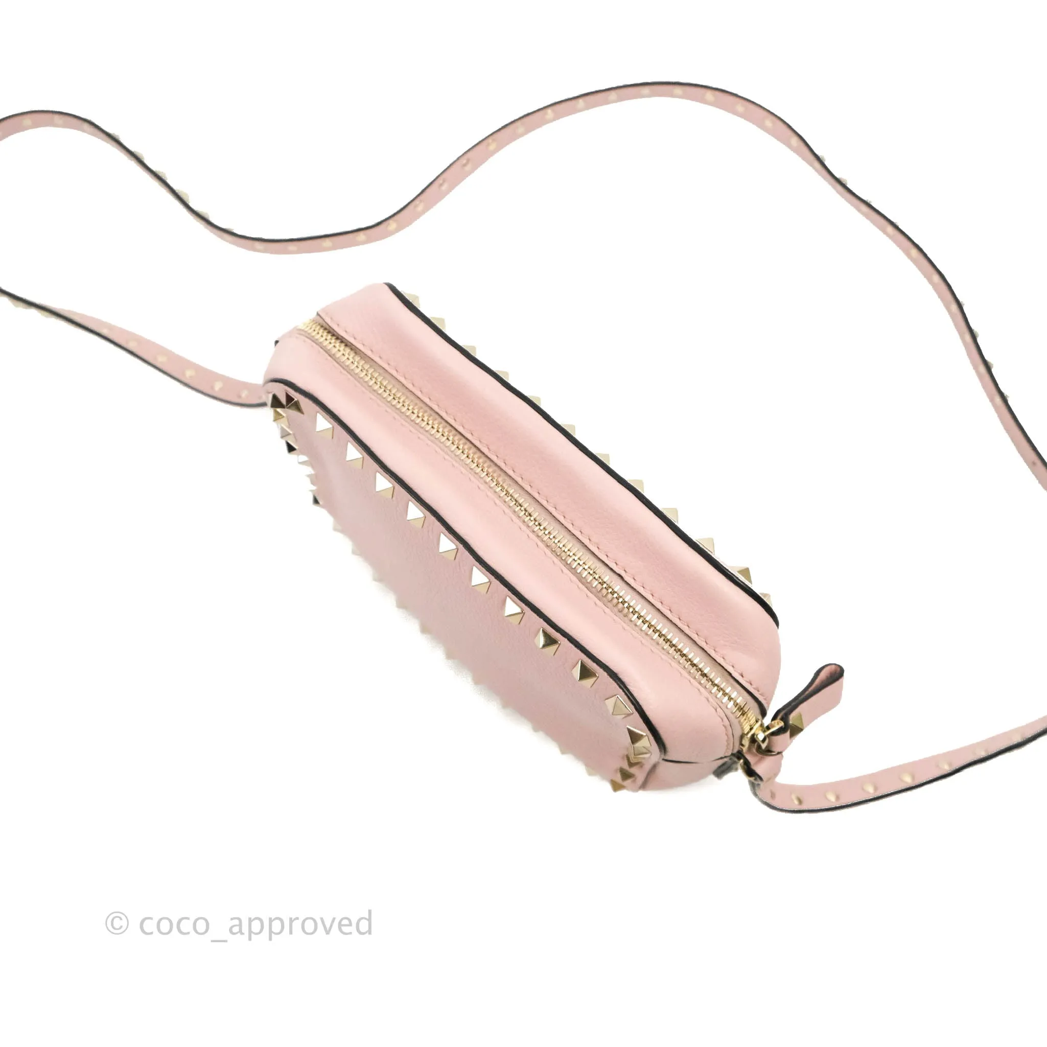 Valentino Garavani Small Rockstud Crossbody Bag Poudre Grainy Calfskin