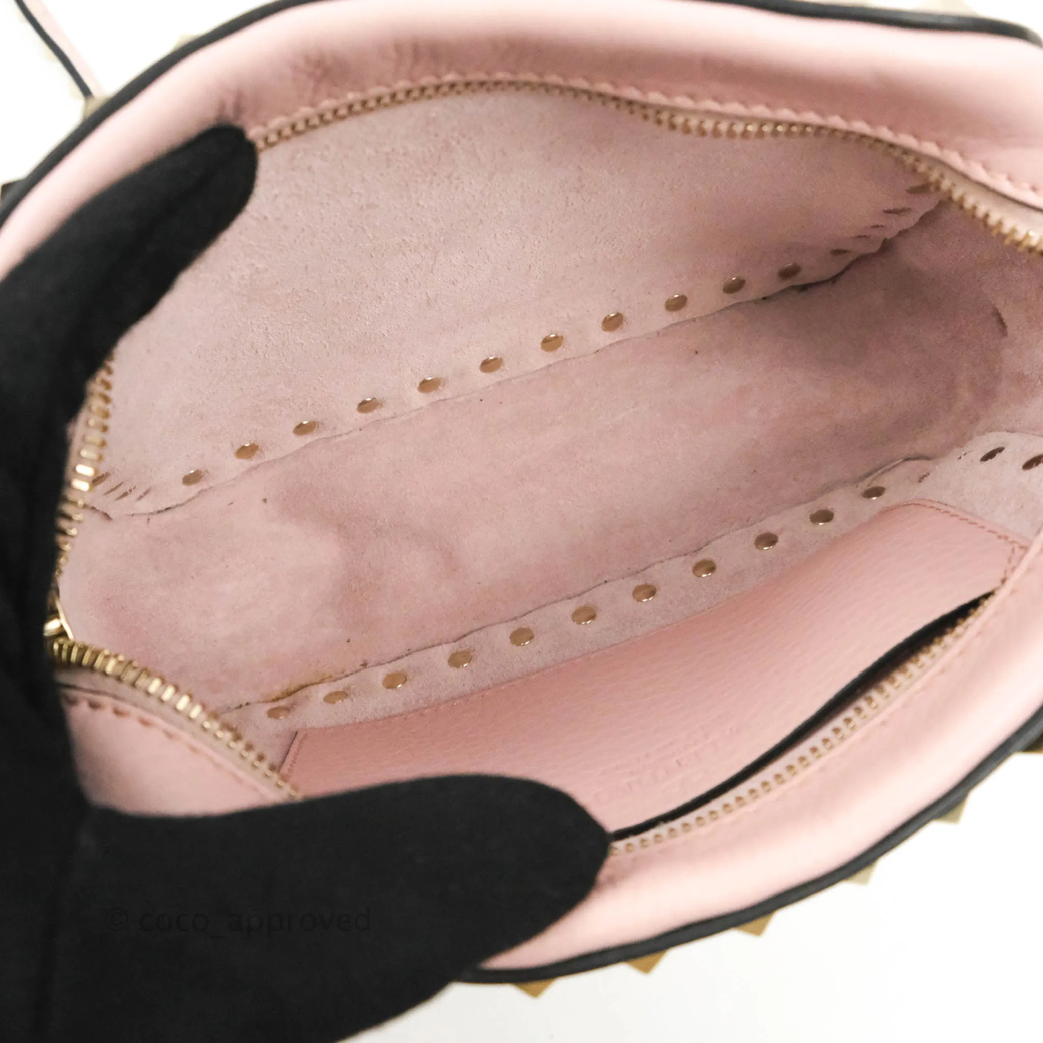 Valentino Garavani Small Rockstud Crossbody Bag Poudre Grainy Calfskin