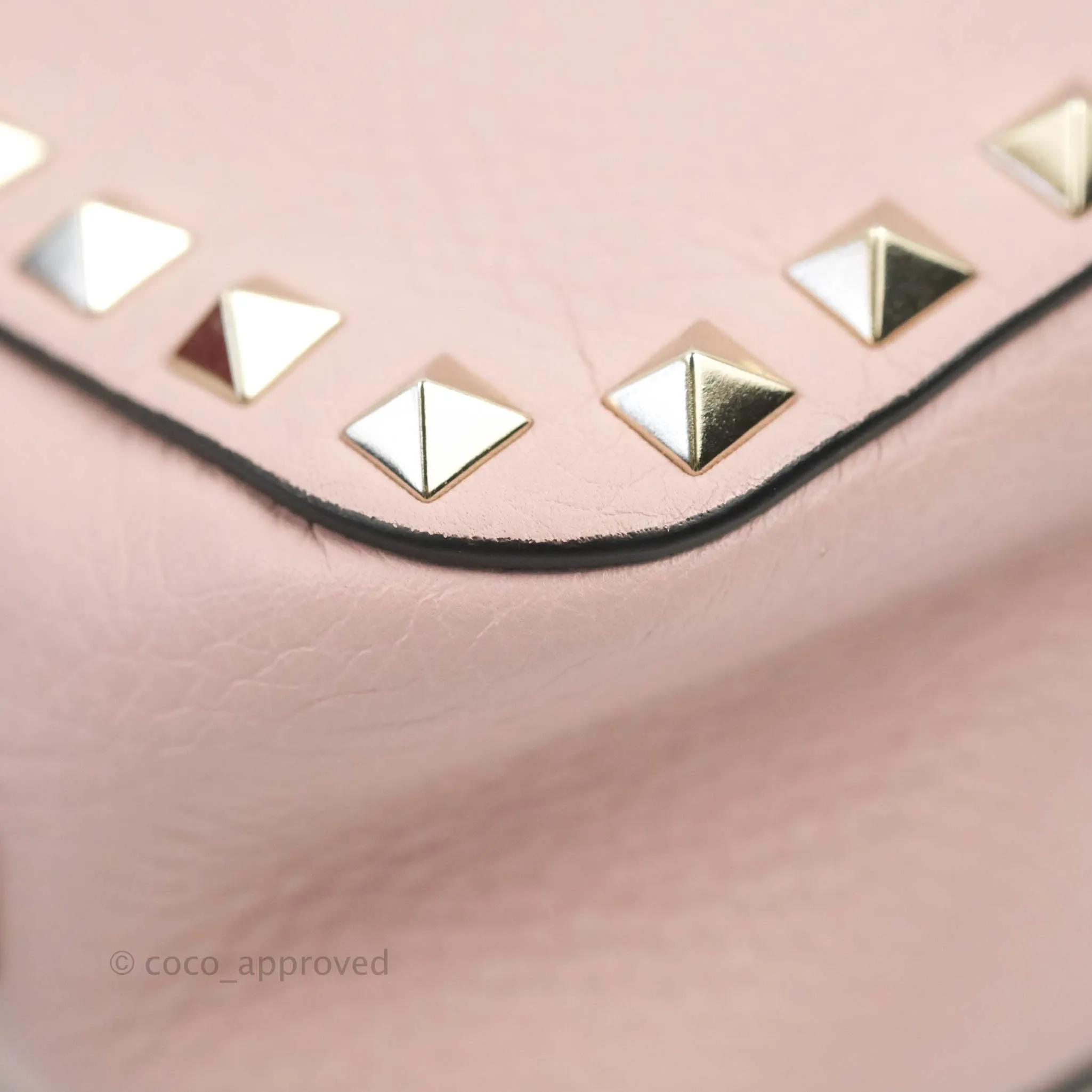 Valentino Garavani Small Rockstud Crossbody Bag Poudre Grainy Calfskin