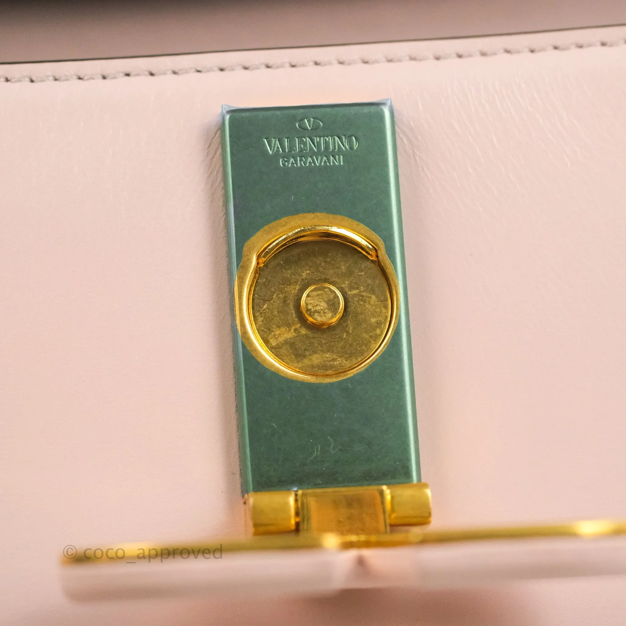Valentino Garavani Small Vsling Grainy Calfskin Bag Light Pink Aged Gold Hardware