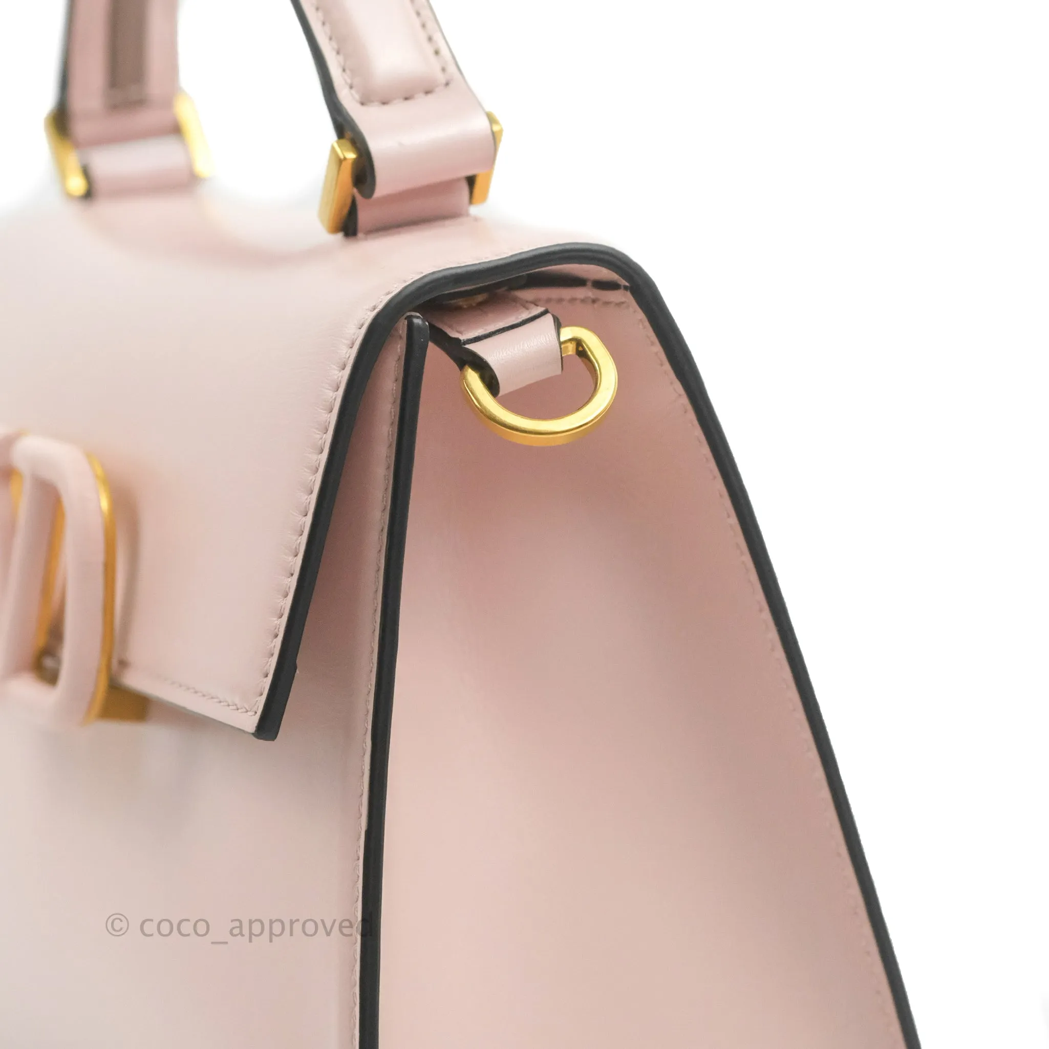 Valentino Garavani Small Vsling Grainy Calfskin Bag Light Pink Aged Gold Hardware