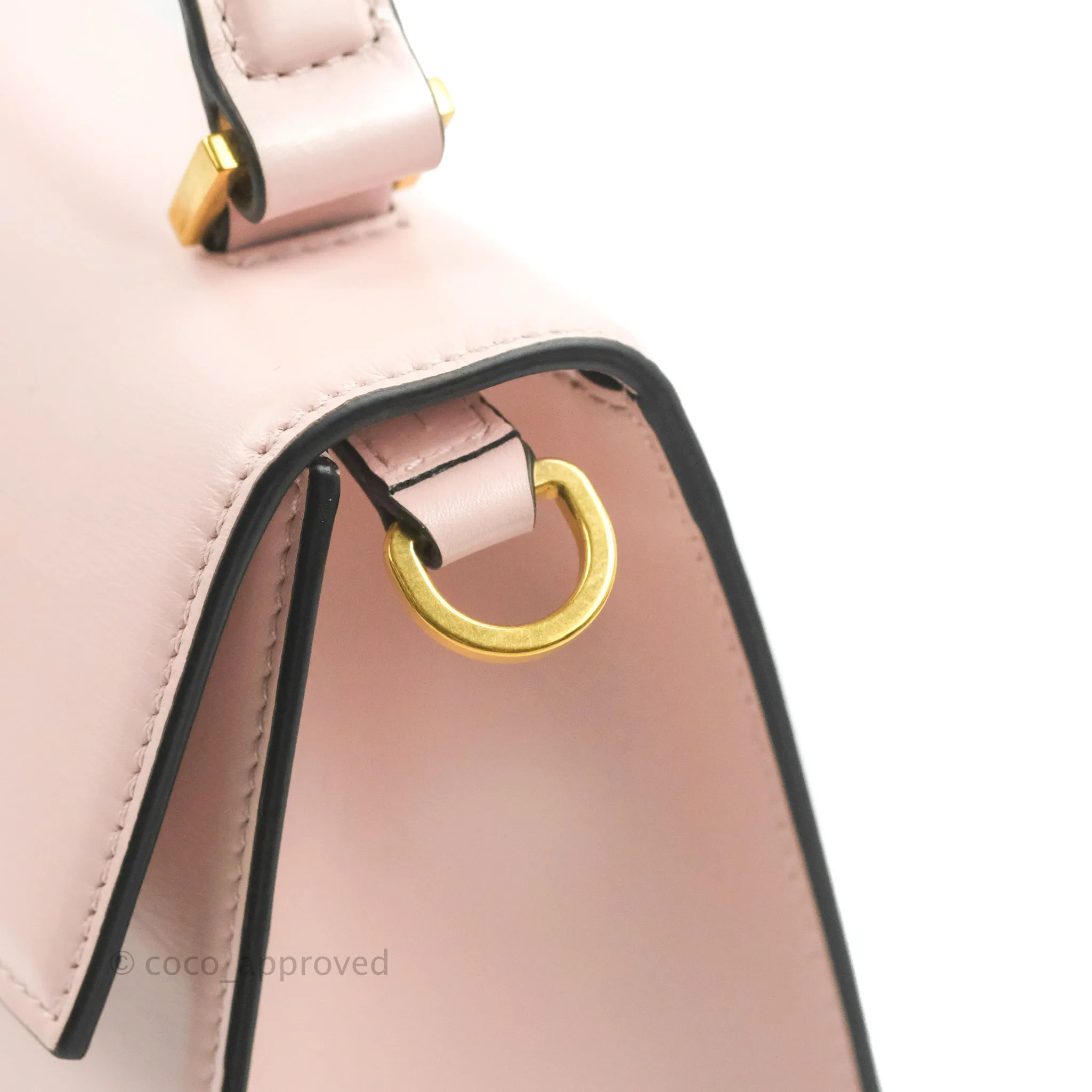 Valentino Garavani Small Vsling Grainy Calfskin Bag Light Pink Aged Gold Hardware