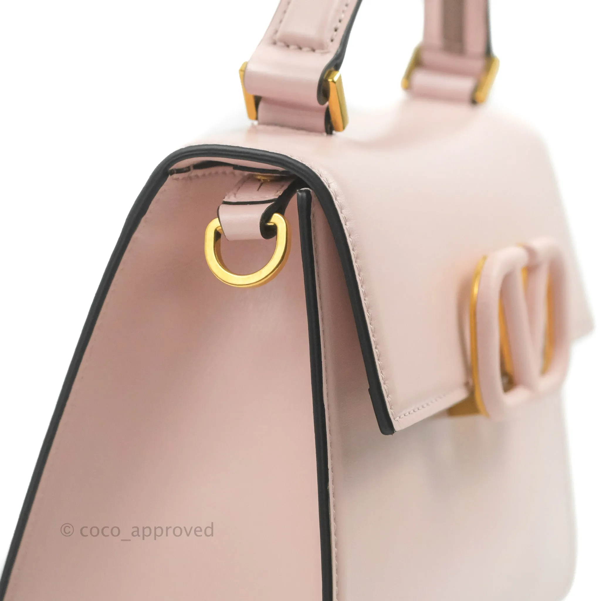 Valentino Garavani Small Vsling Grainy Calfskin Bag Light Pink Aged Gold Hardware
