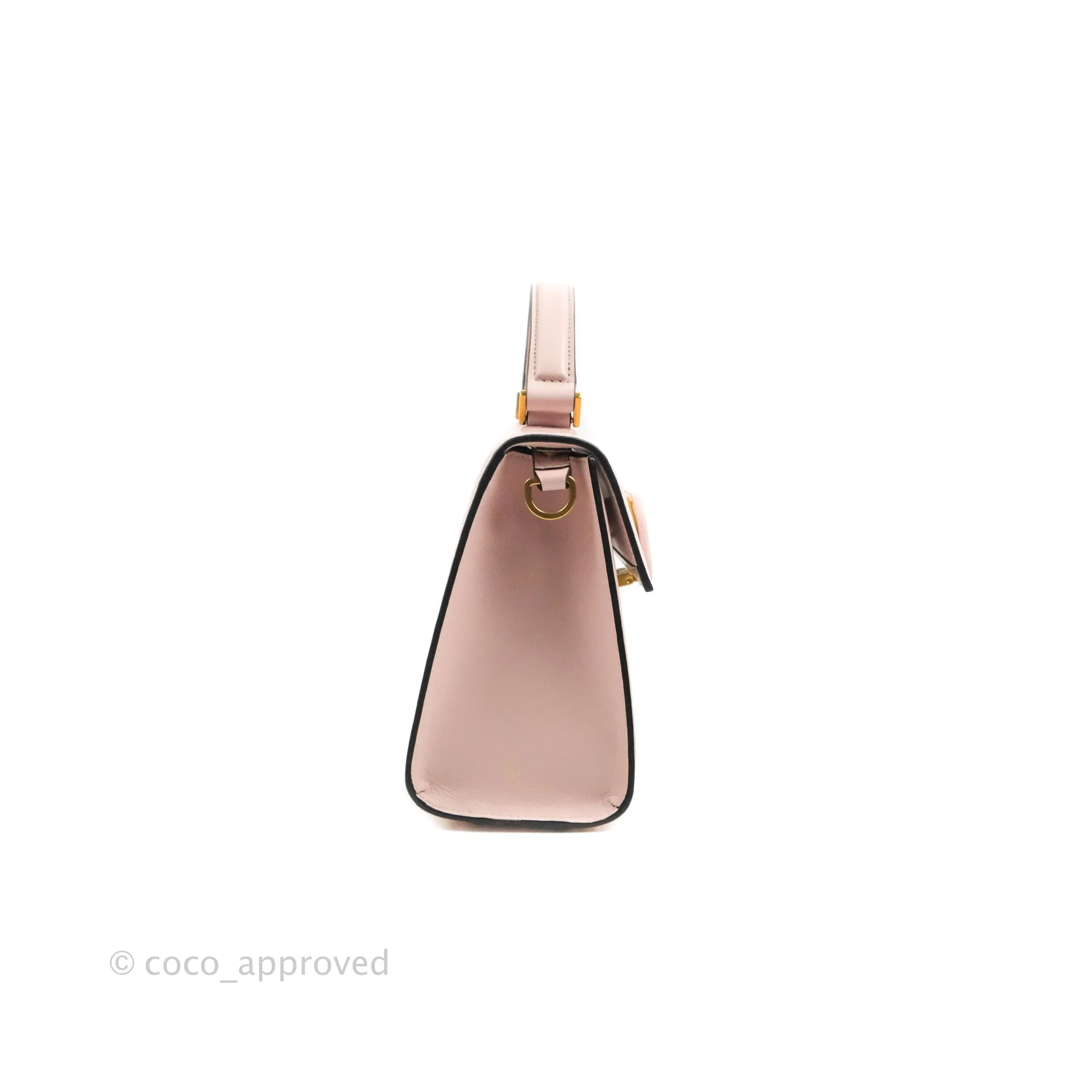 Valentino Garavani Small Vsling Grainy Calfskin Bag Light Pink Aged Gold Hardware