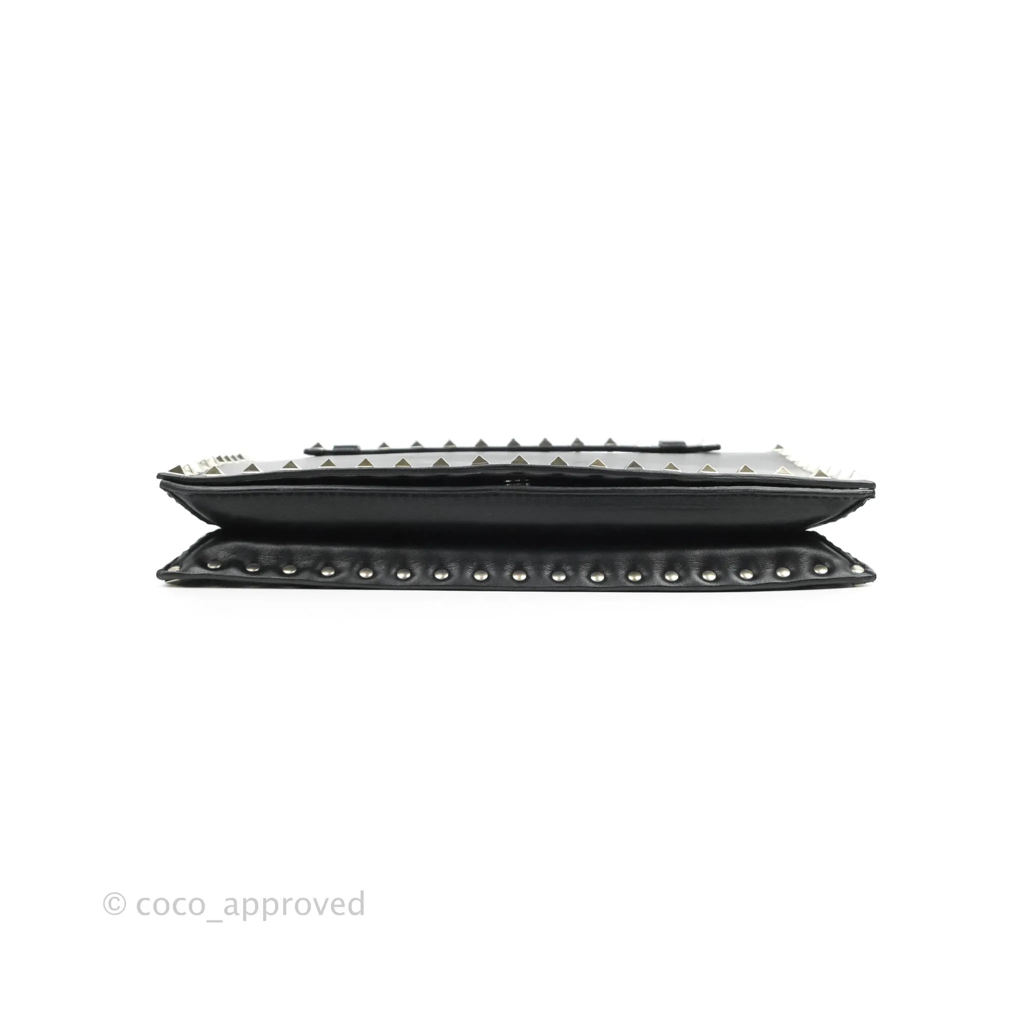 Valentino Nappa Rockstud Wristlet Clutch Black