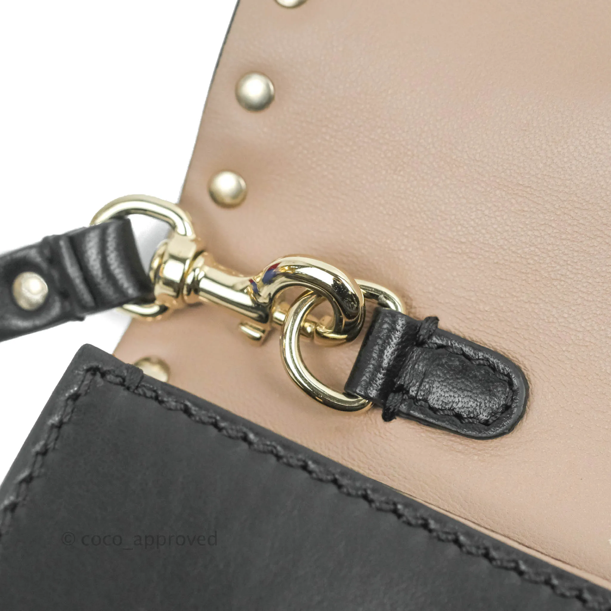 Valentino Nappa Rockstud Wristlet Clutch Black