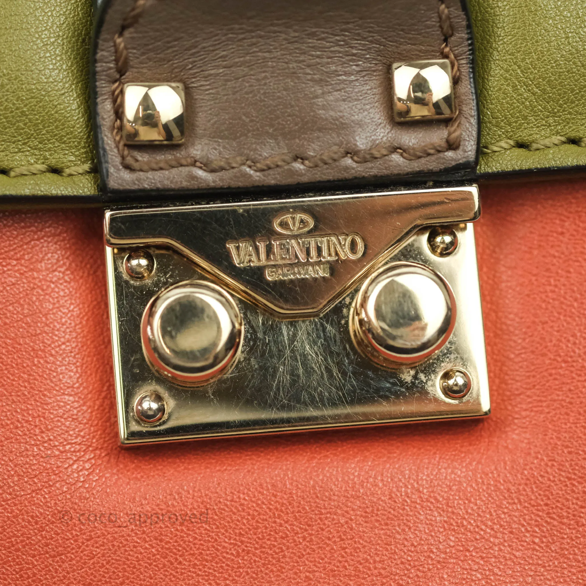 Valentino Rockstud Medium Glam Lock Flap Bag