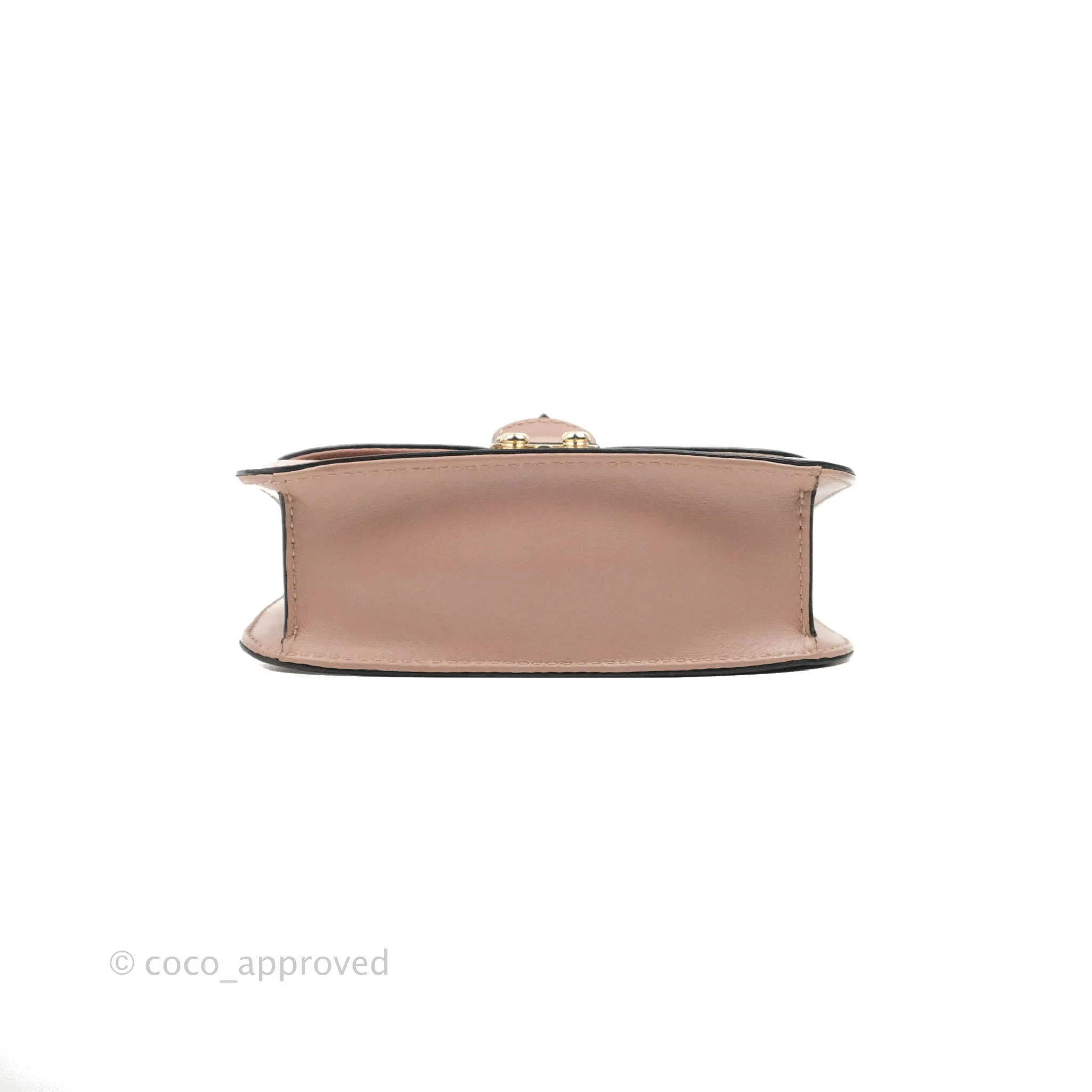 Valentino Small Vitello Glam Lock Rockstud Flap Poudre