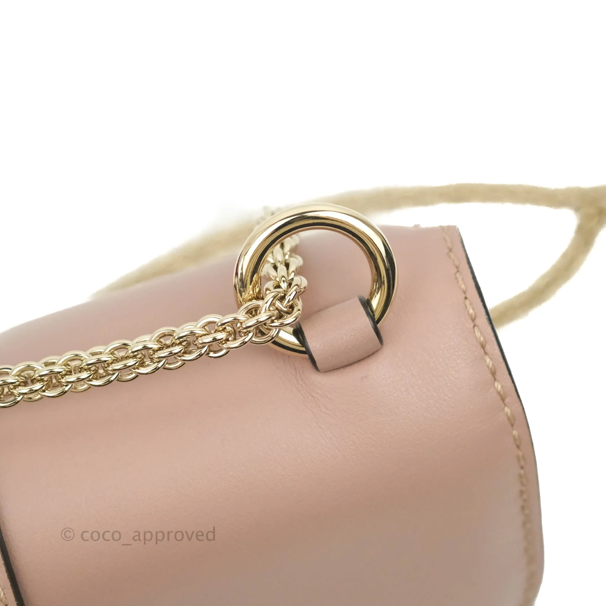 Valentino Small Vitello Glam Lock Rockstud Flap Poudre
