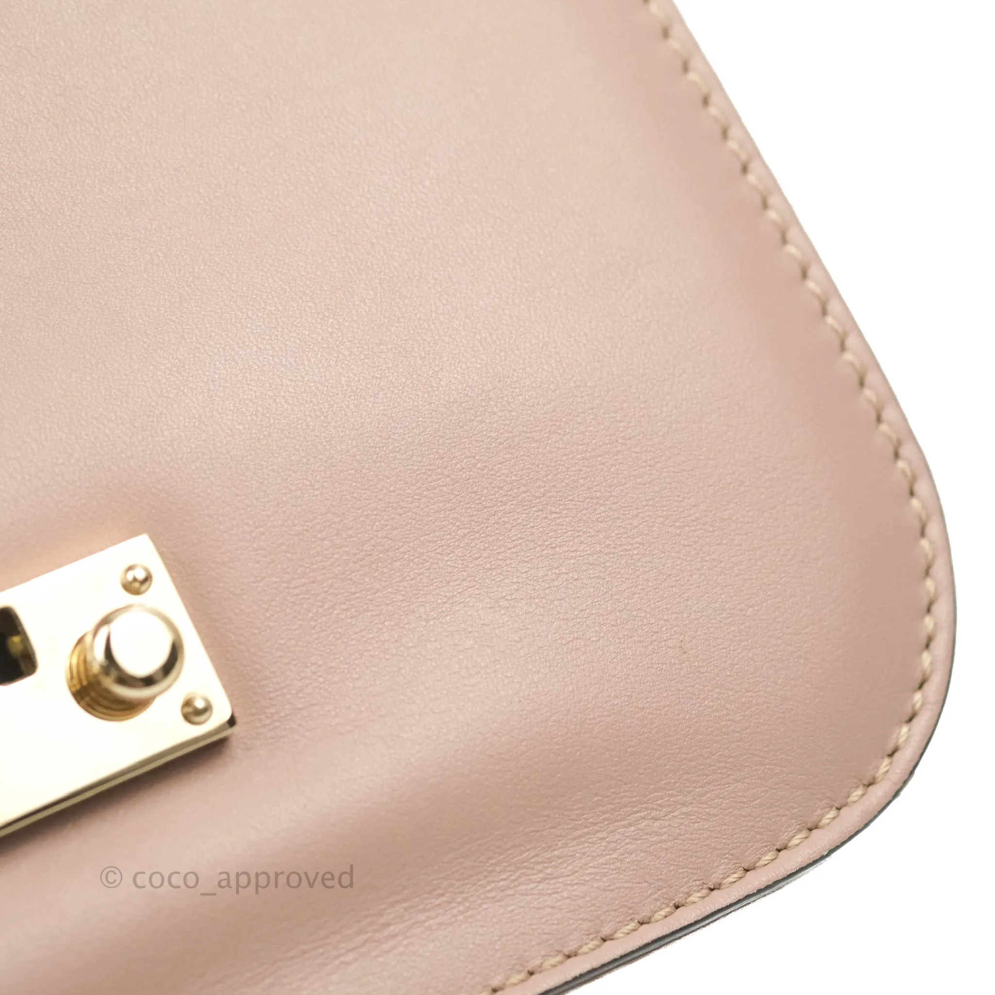 Valentino Small Vitello Glam Lock Rockstud Flap Poudre