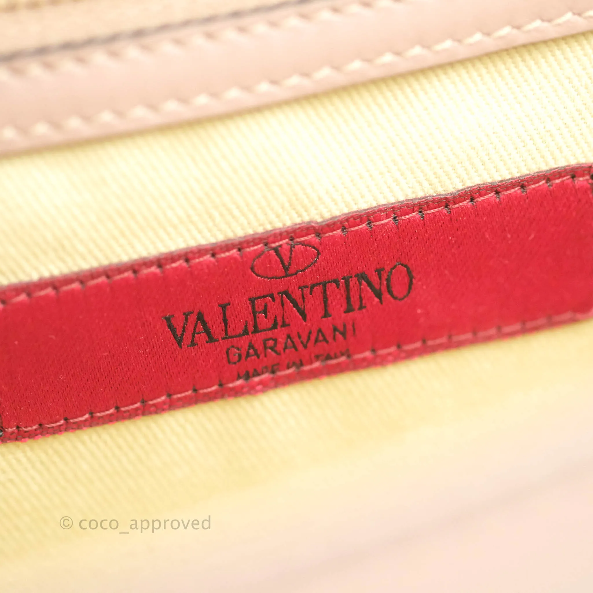 Valentino Small Vitello Glam Lock Rockstud Flap Poudre