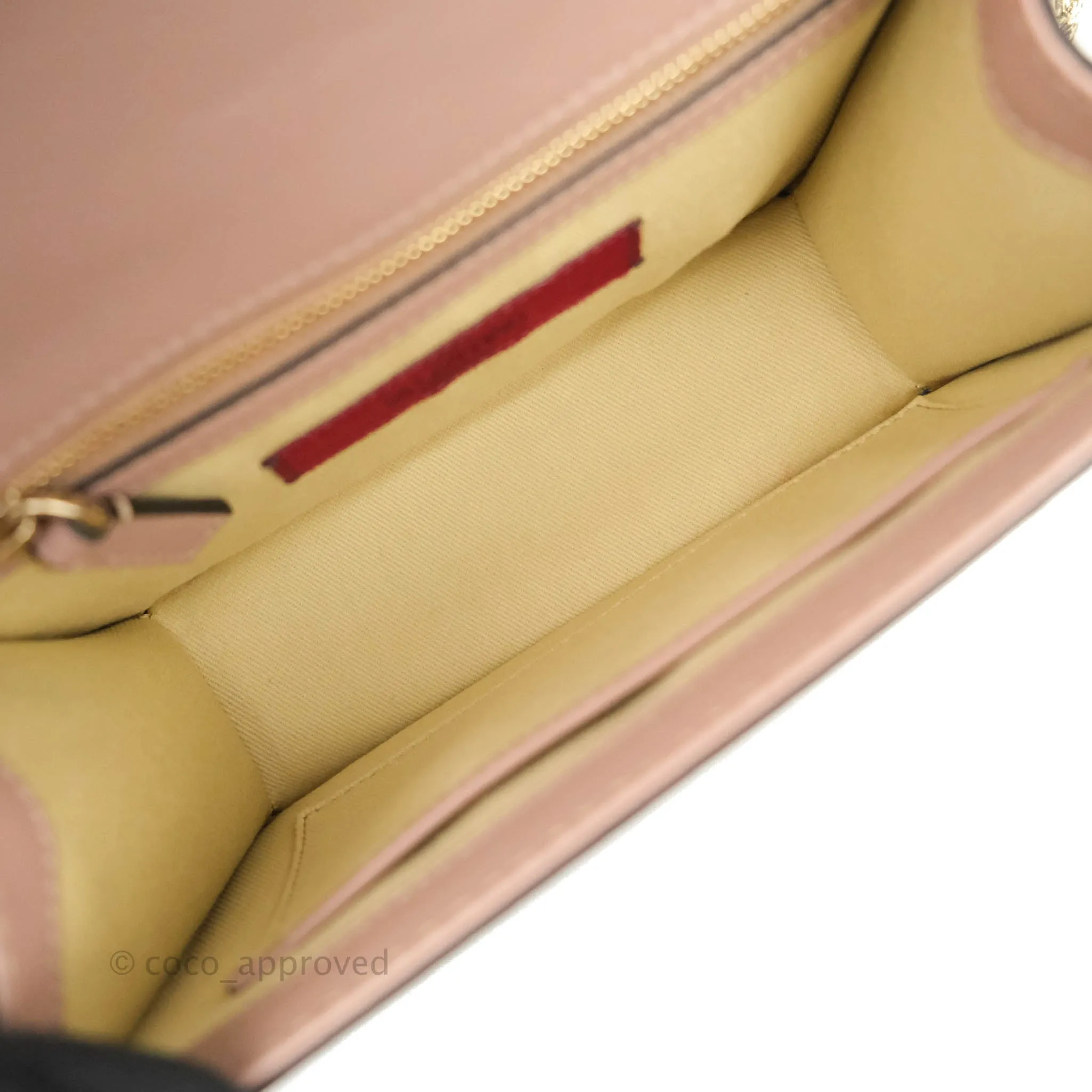 Valentino Small Vitello Glam Lock Rockstud Flap Poudre