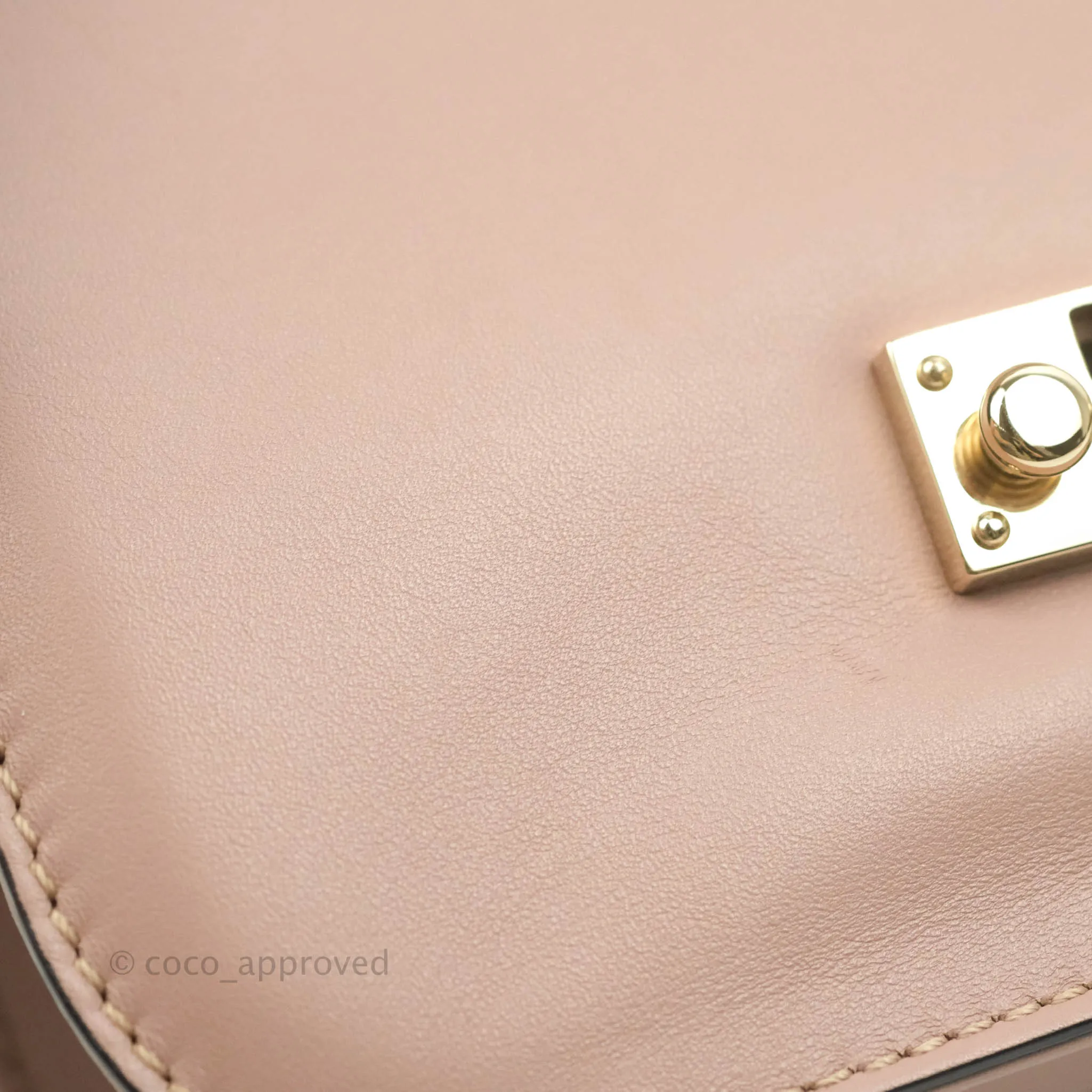 Valentino Small Vitello Glam Lock Rockstud Flap Poudre