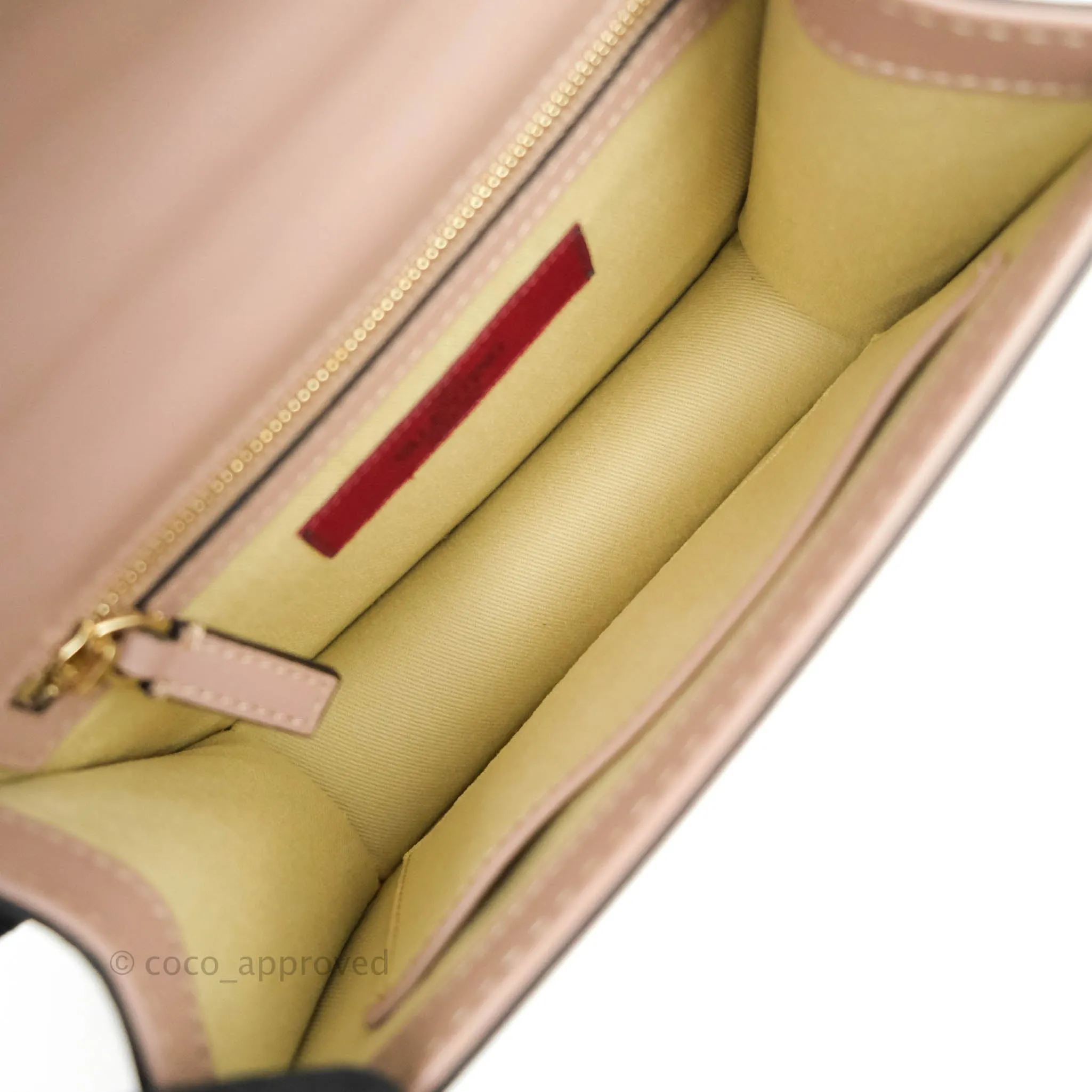 Valentino Vitello Small Glam Lock Rockstud Flap Poudre