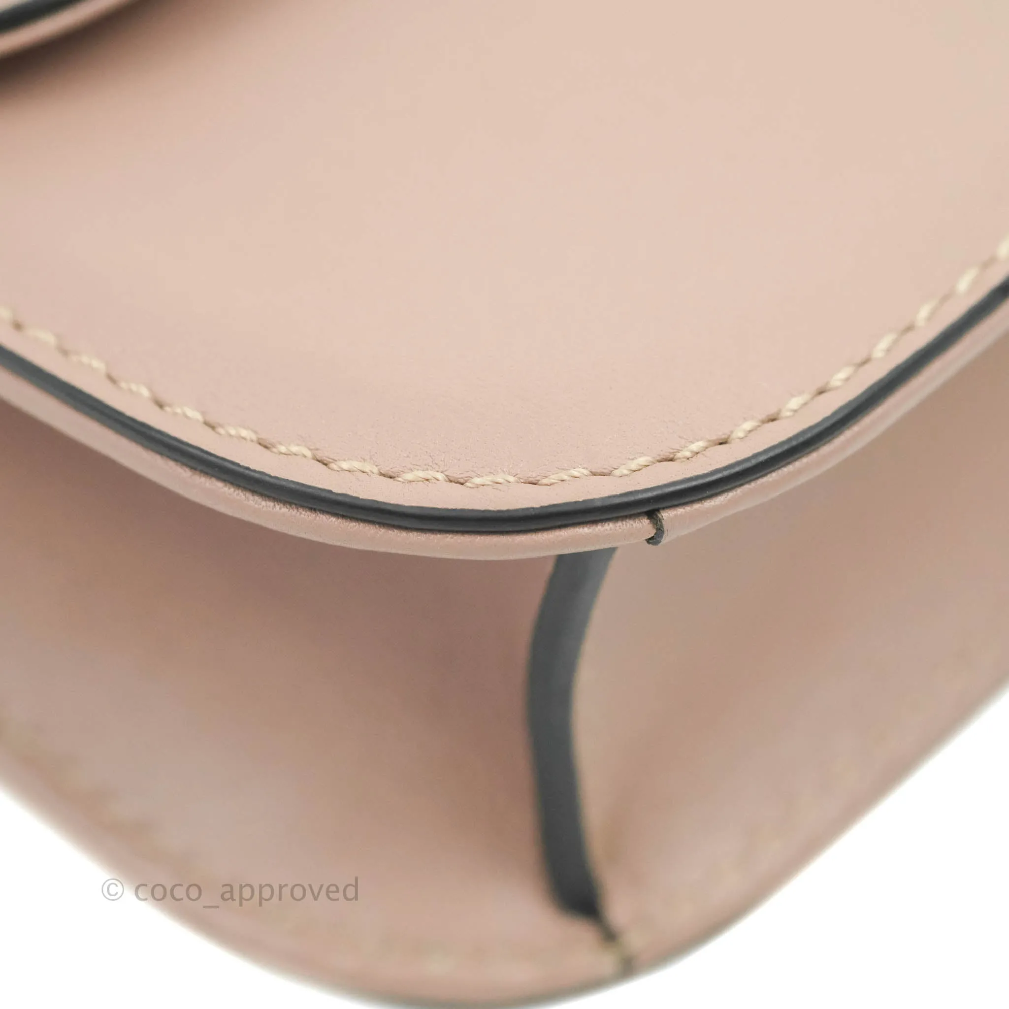 Valentino Vitello Small Glam Lock Rockstud Flap Poudre
