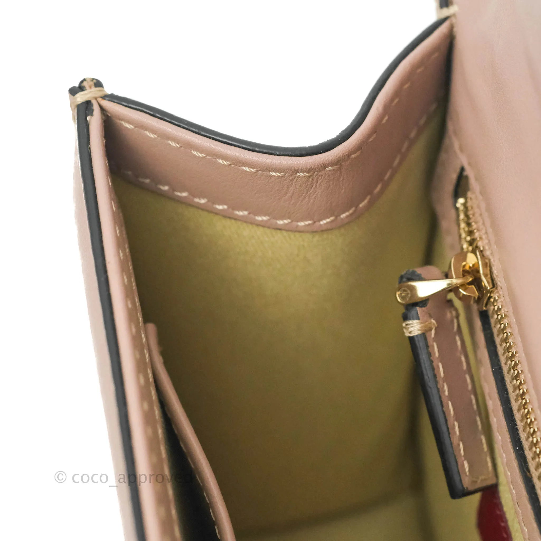 Valentino Vitello Small Glam Lock Rockstud Flap Poudre