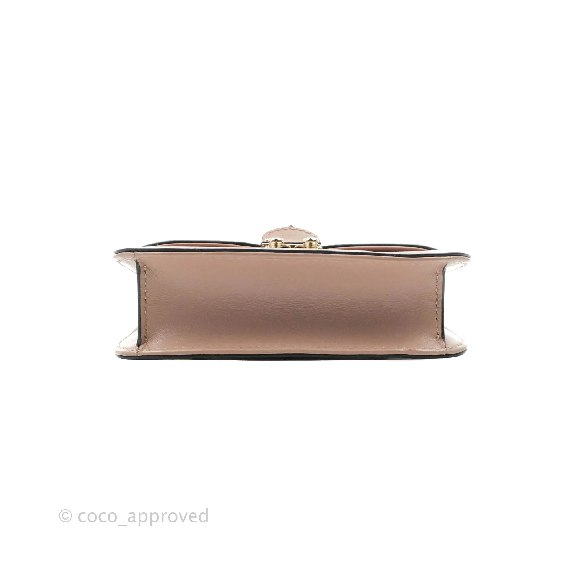 Valentino Vitello Small Glam Lock Rockstud Flap Poudre