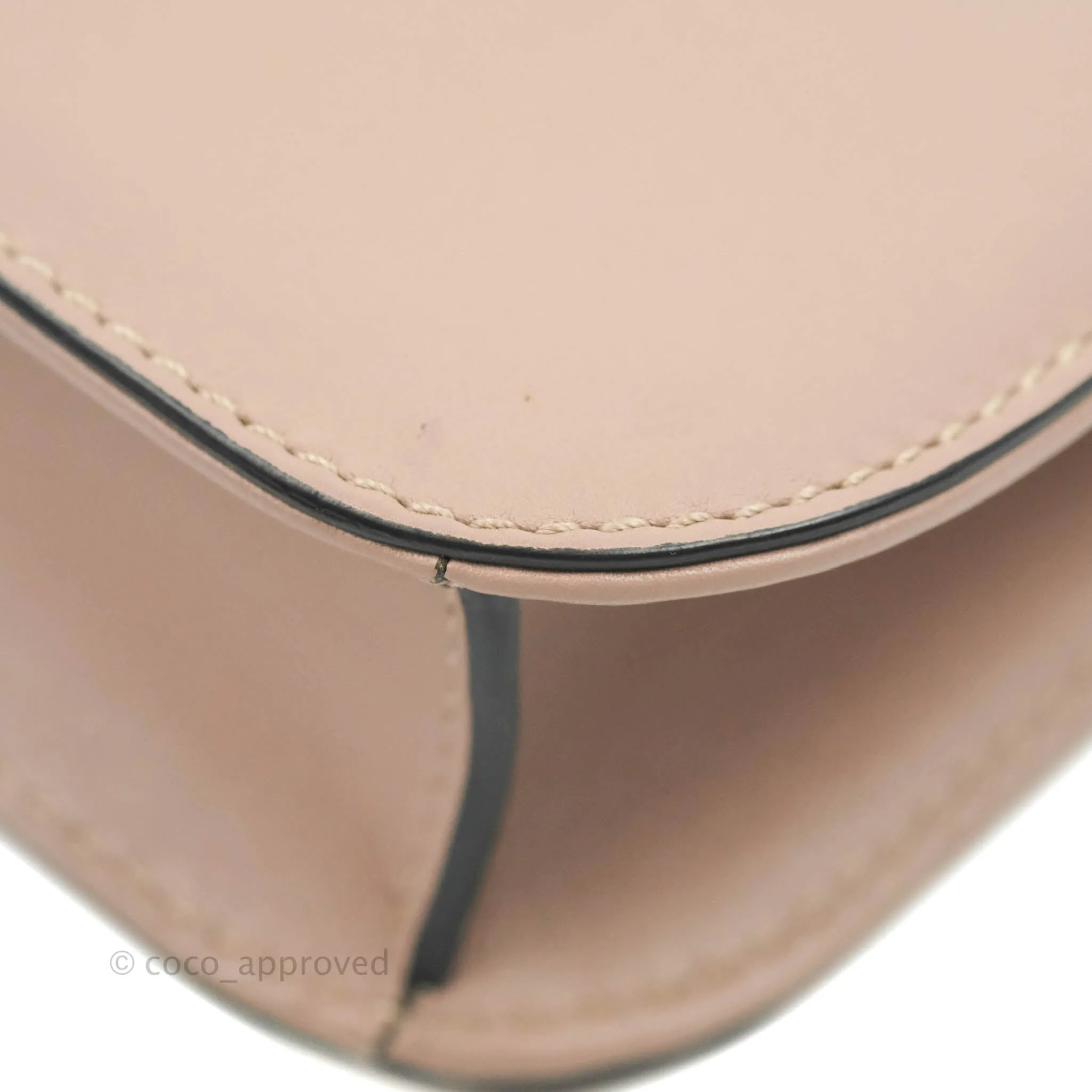 Valentino Vitello Small Glam Lock Rockstud Flap Poudre