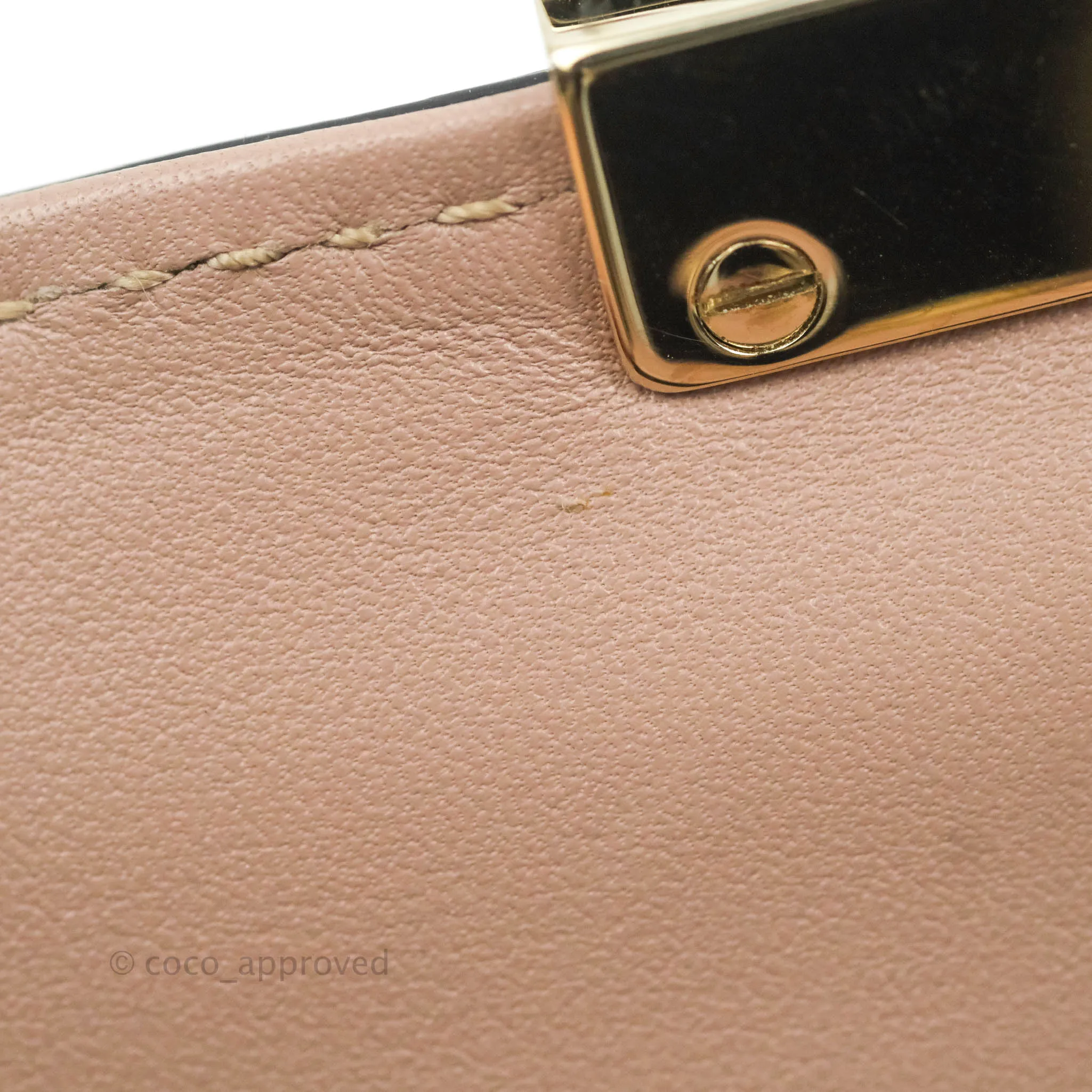 Valentino Vitello Small Glam Lock Rockstud Flap Poudre