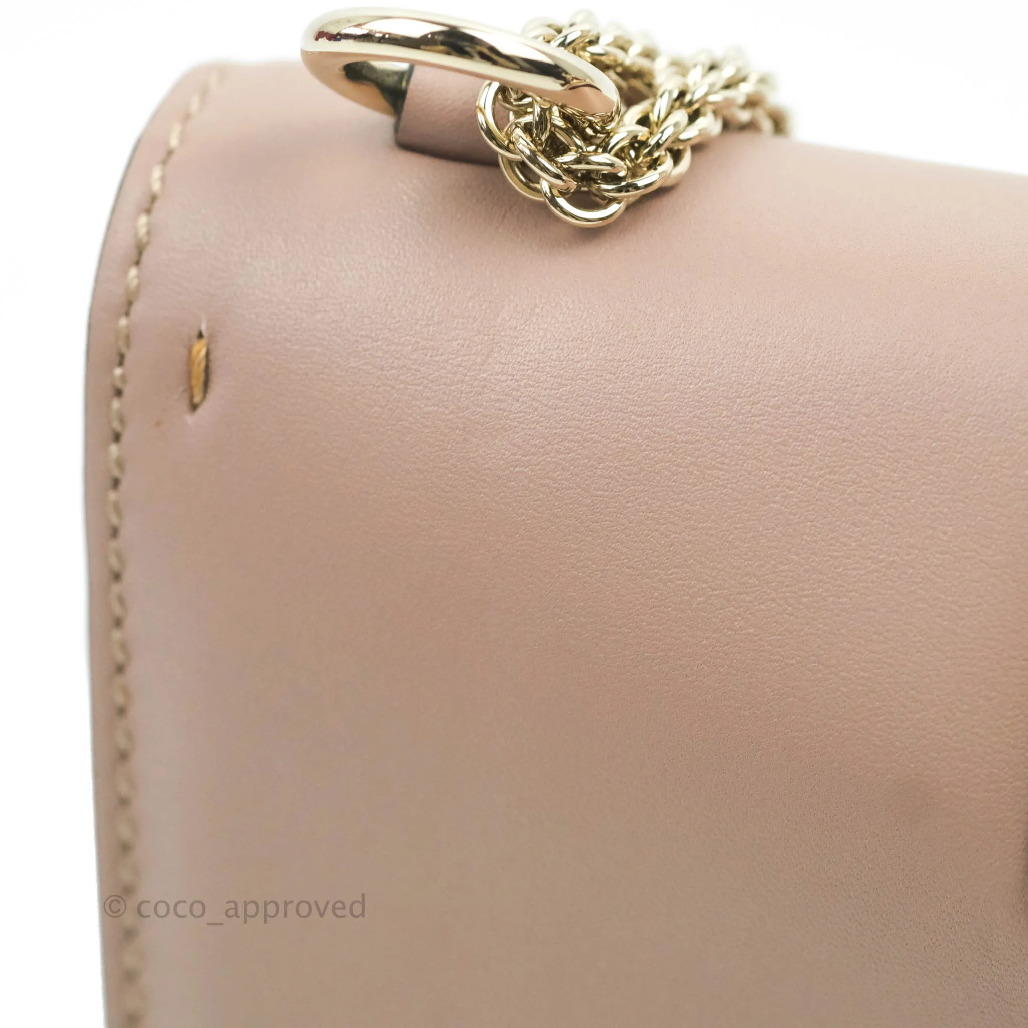 Valentino Vitello Small Glam Lock Rockstud Flap Poudre