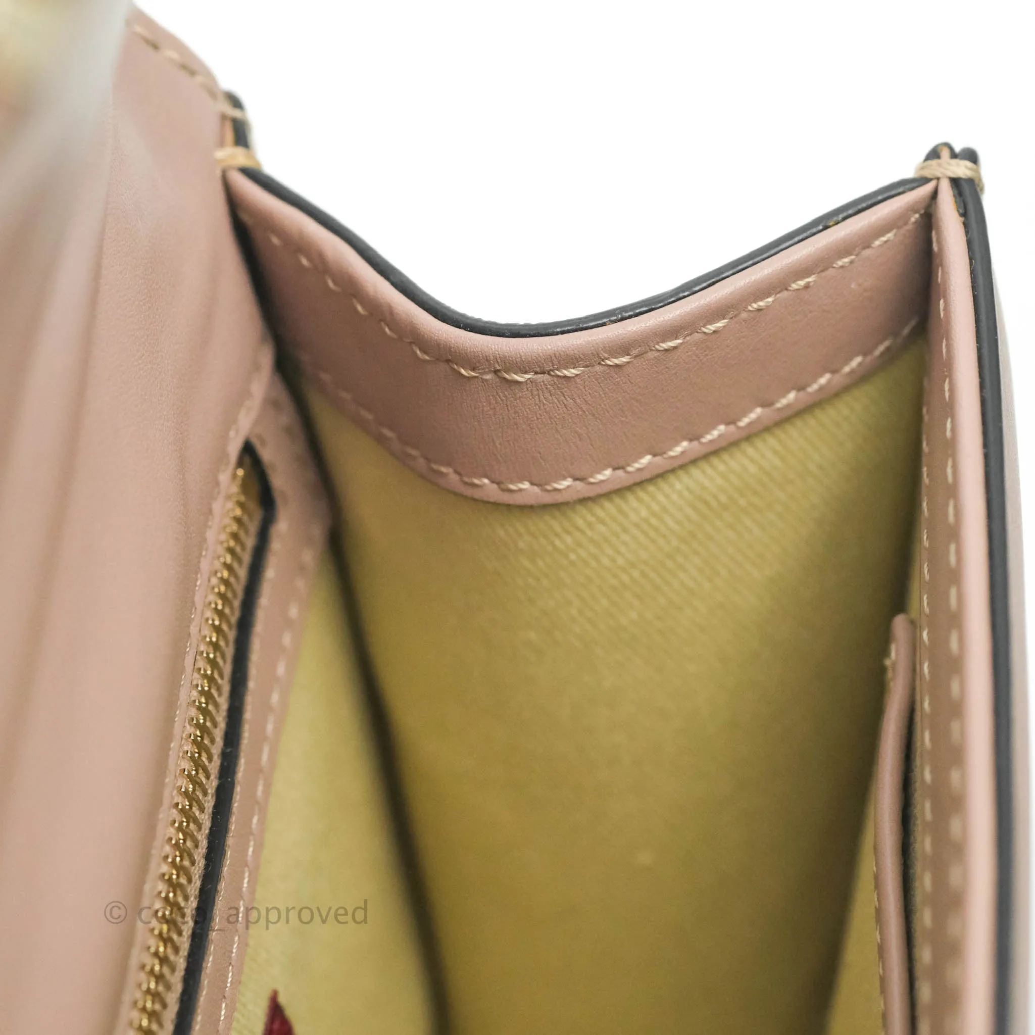 Valentino Vitello Small Glam Lock Rockstud Flap Poudre