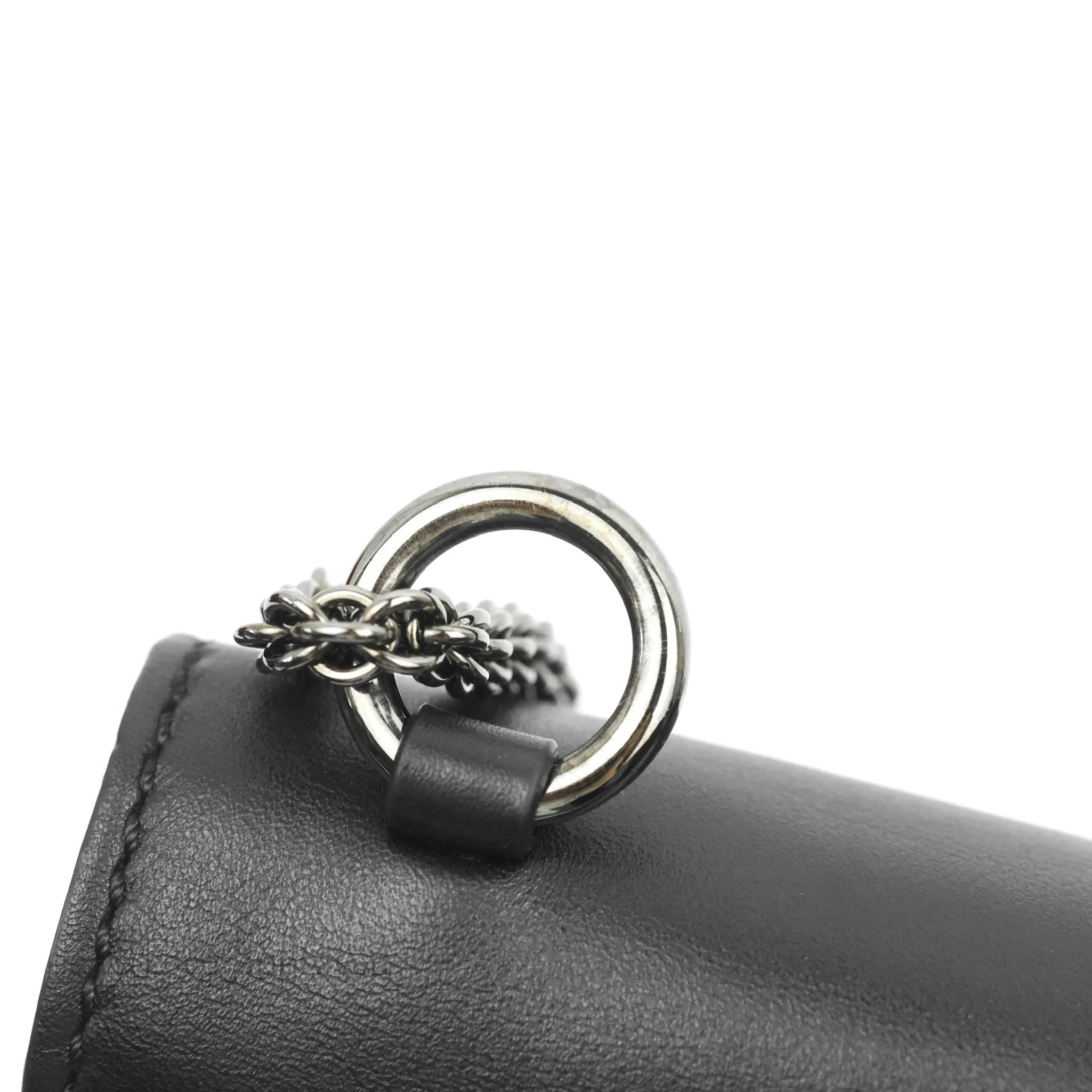 Valentino Vitello Small Glam Lock Rockstud Flap So Black